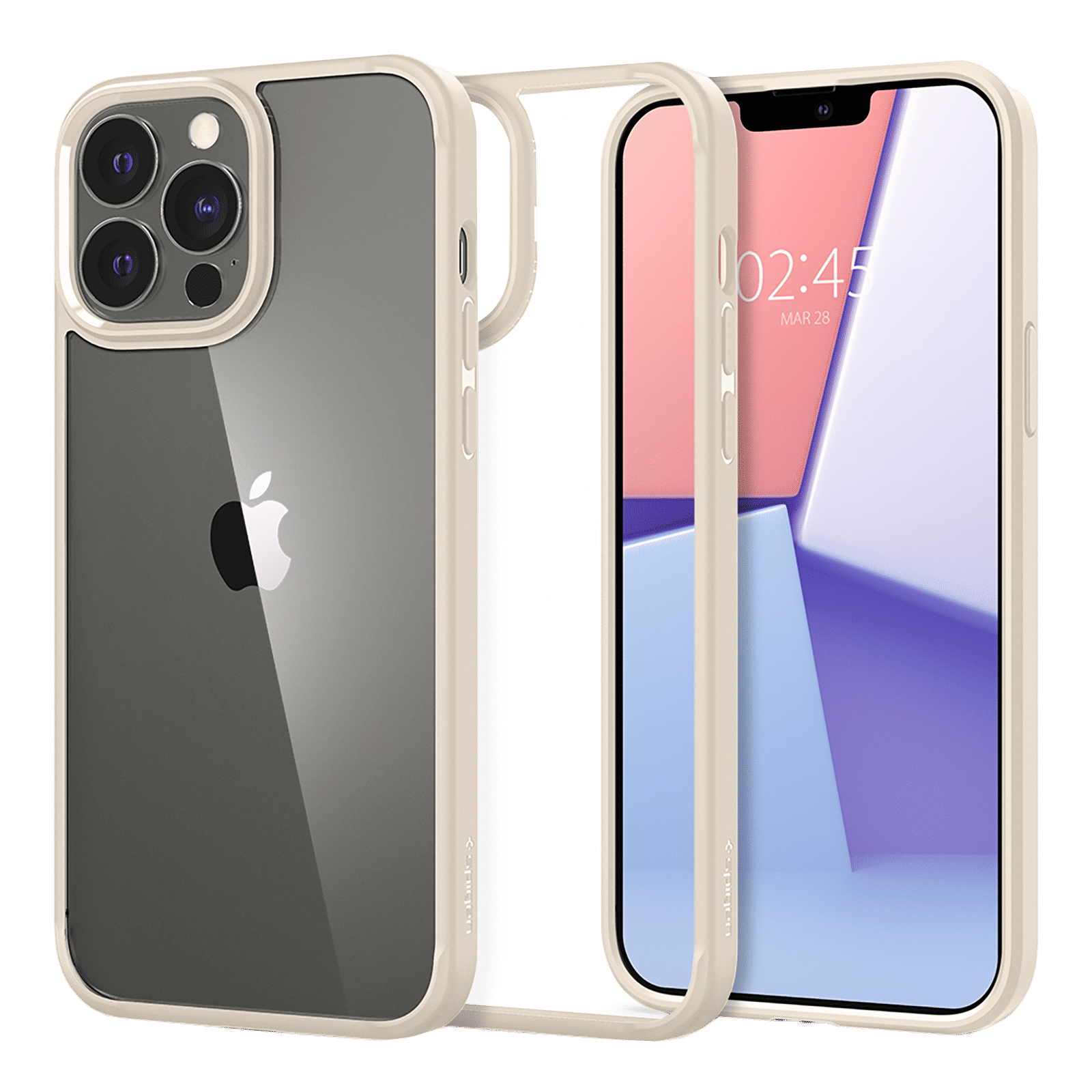 spigen Ultra Hybrid TPU & Polycarbonate Back Cover for Apple iPhone 13 Pro (Wireless Charging Compatible?, Sand Beige)_1