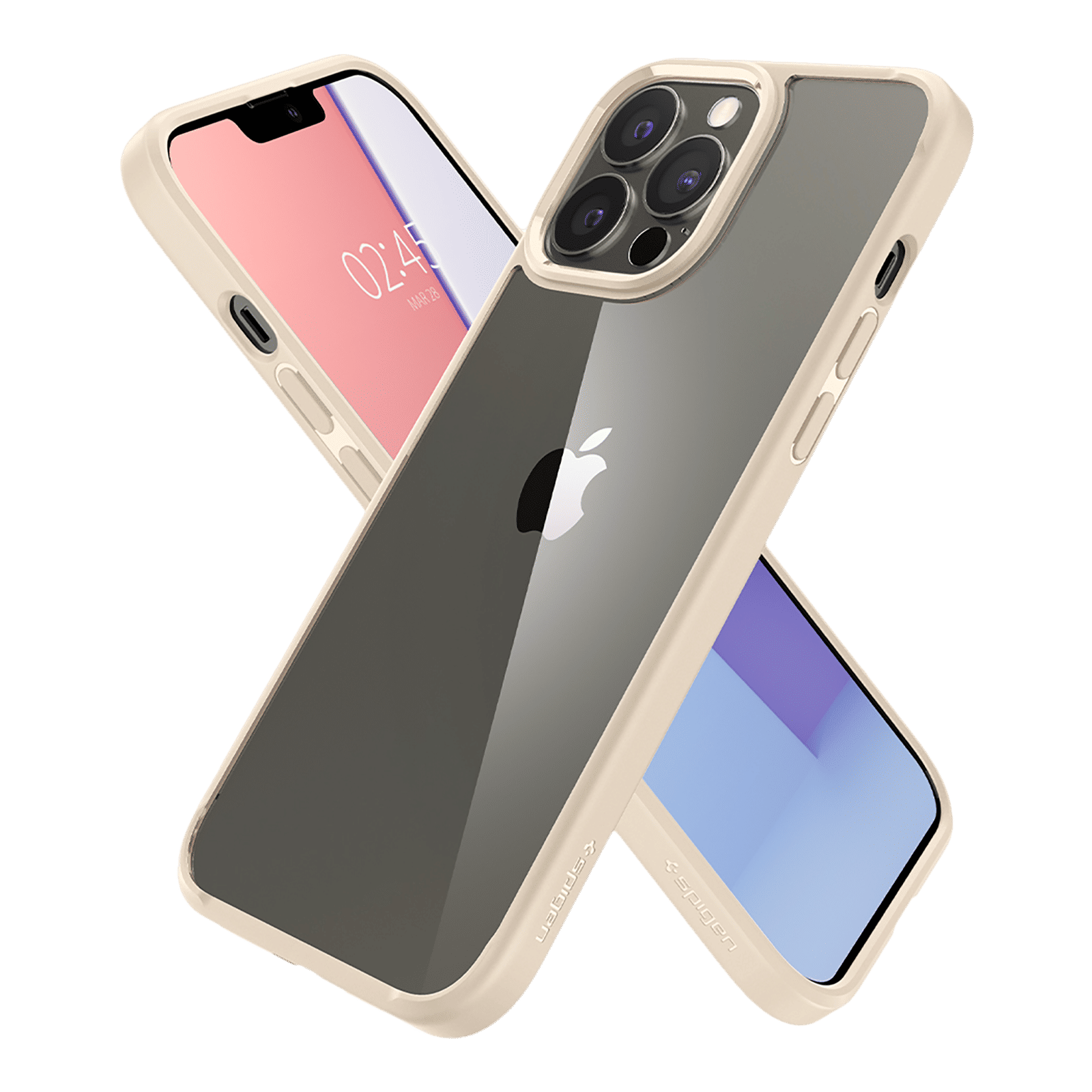spigen Ultra Hybrid TPU & Polycarbonate Back Cover for Apple iPhone 13 Pro (Wireless Charging Compatible?, Sand Beige)_5