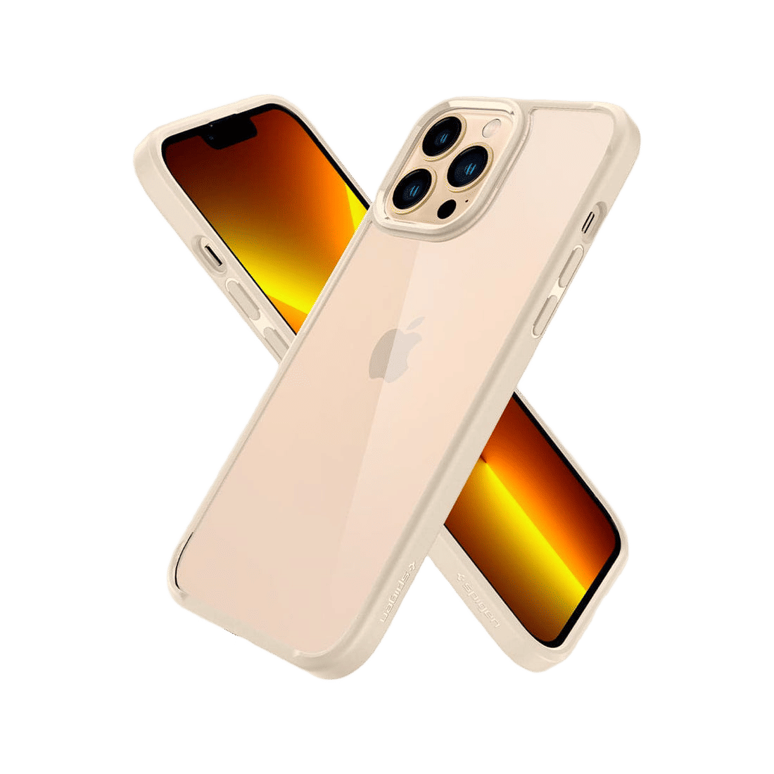 spigen Ultra Hybrid TPU & Polycarbonate Back Cover for Apple iPhone 13 Pro Max (Wireless Charging Compatible?, Sand Beige)_8