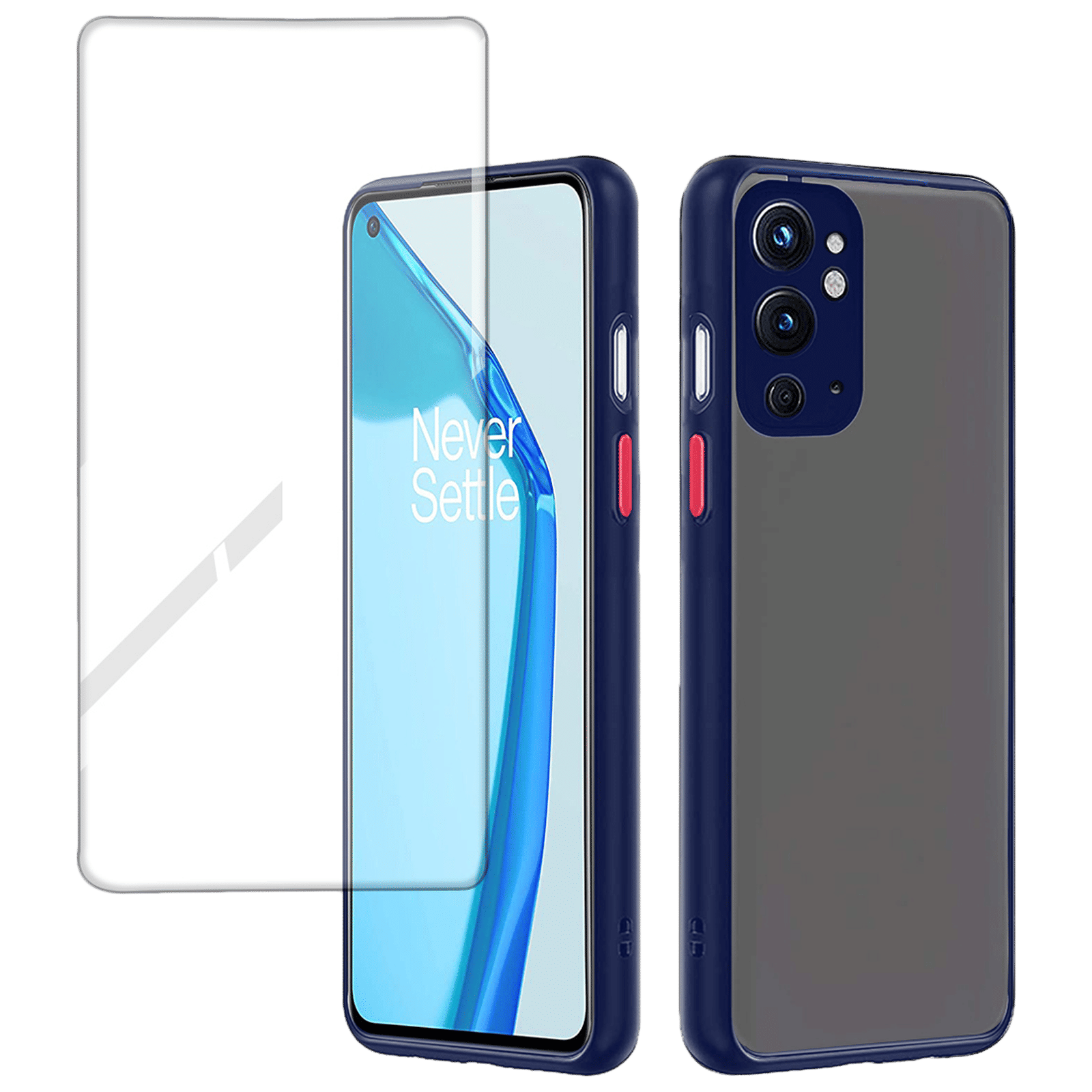 ARROW Duplex Series Tempered Glass & Polycarbonate Back Cover Combo for OnePlus 9RT (Anti Scratch Design, Blue) ARROW Duplex Series Tempered Glass & Polycarbonate Back Cover Combo for OnePlus 9RT (Anti Scratch Design, Blue)_1