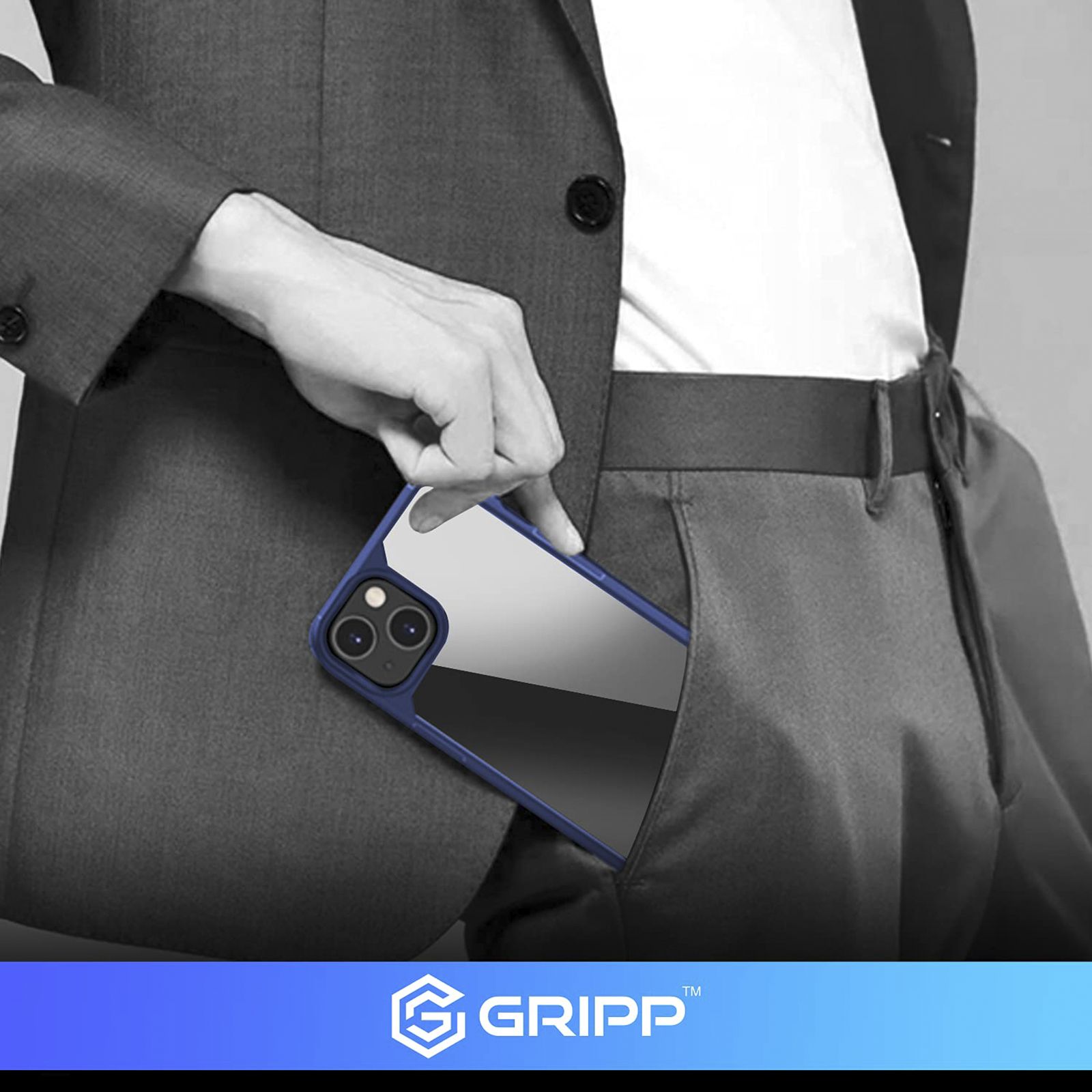 GRIPP Defender Hard Polycarbonate & TPU Back Cover for Apple iPhone 13 (Drop Protection, Blue) GRIPP Defender Hard Polycarbonate & TPU Back Cover for Apple iPhone 13 (Drop Protection, Blue)_3