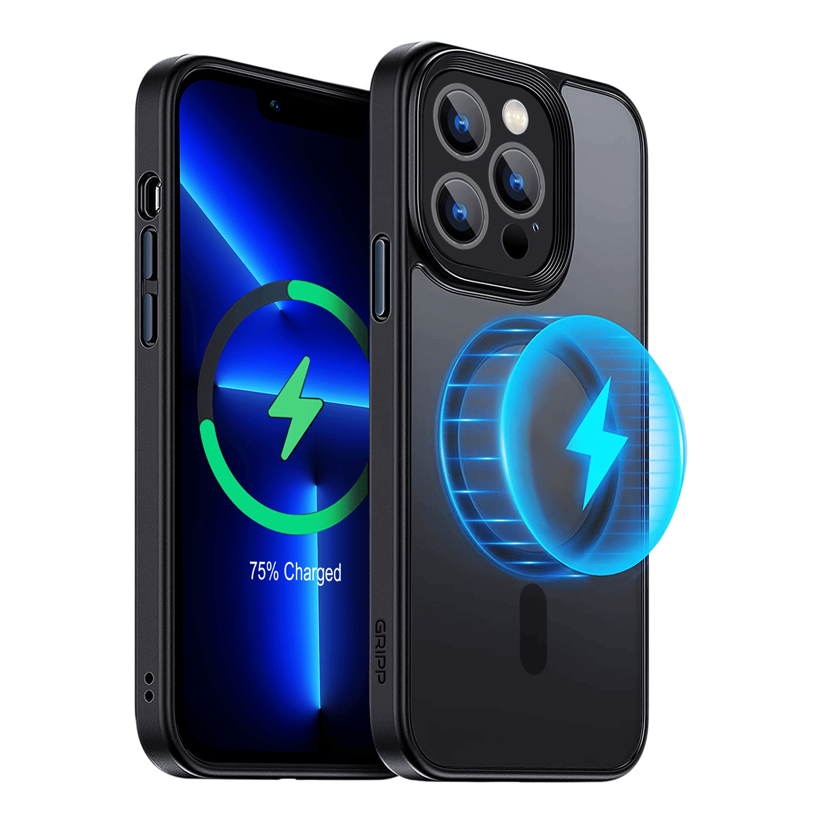 GRIPP Bolt Hard TPU Back Cover for Apple iPhone 13 Pro (Supports Wireless Charging, Black)_7