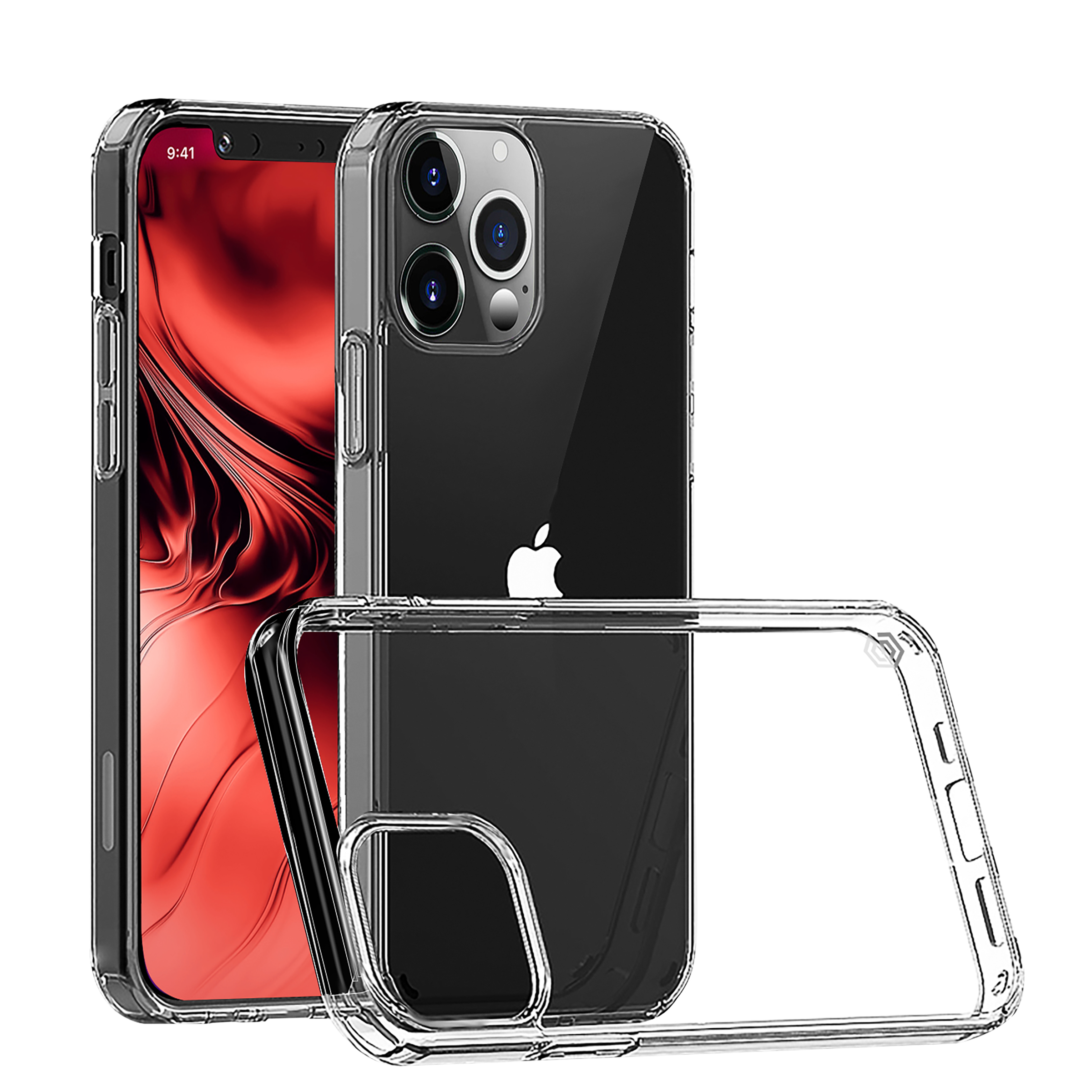 GRIPP Tempered Glass & Hard Polycarbonate Back Cover Combo for Apple iPhone 13 Pro (Scratch Resistant, Clear)_1