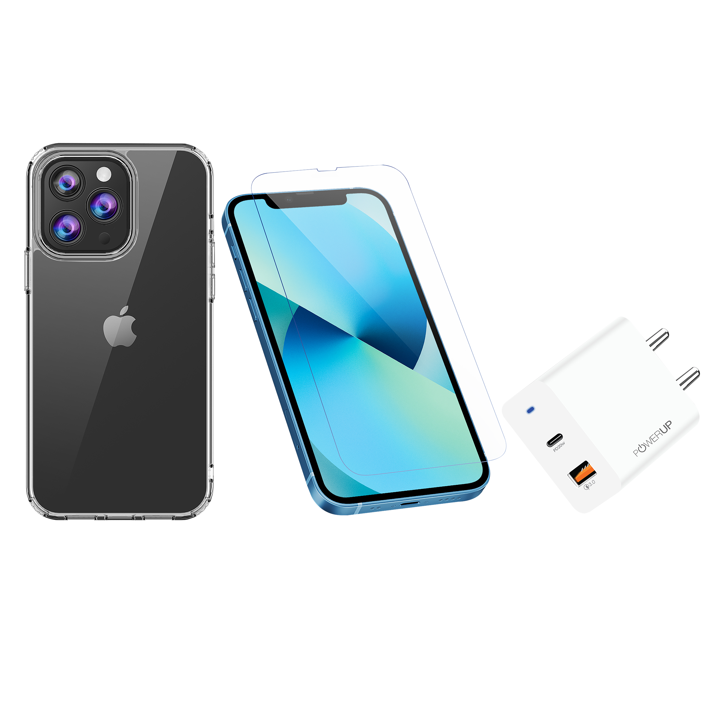 GRIPP Tempered Glass & Hard Polycarbonate Back Cover & Adapter Combo for Apple iPhone 13 Pro Max (Scratch Resistant, Multi Color) GRIPP Tempered Glass & Hard Polycarbonate Back Cover & Adapter Combo for Apple iPhone 13 Pro Max (Scratch Resistant, Multi Color)_1
