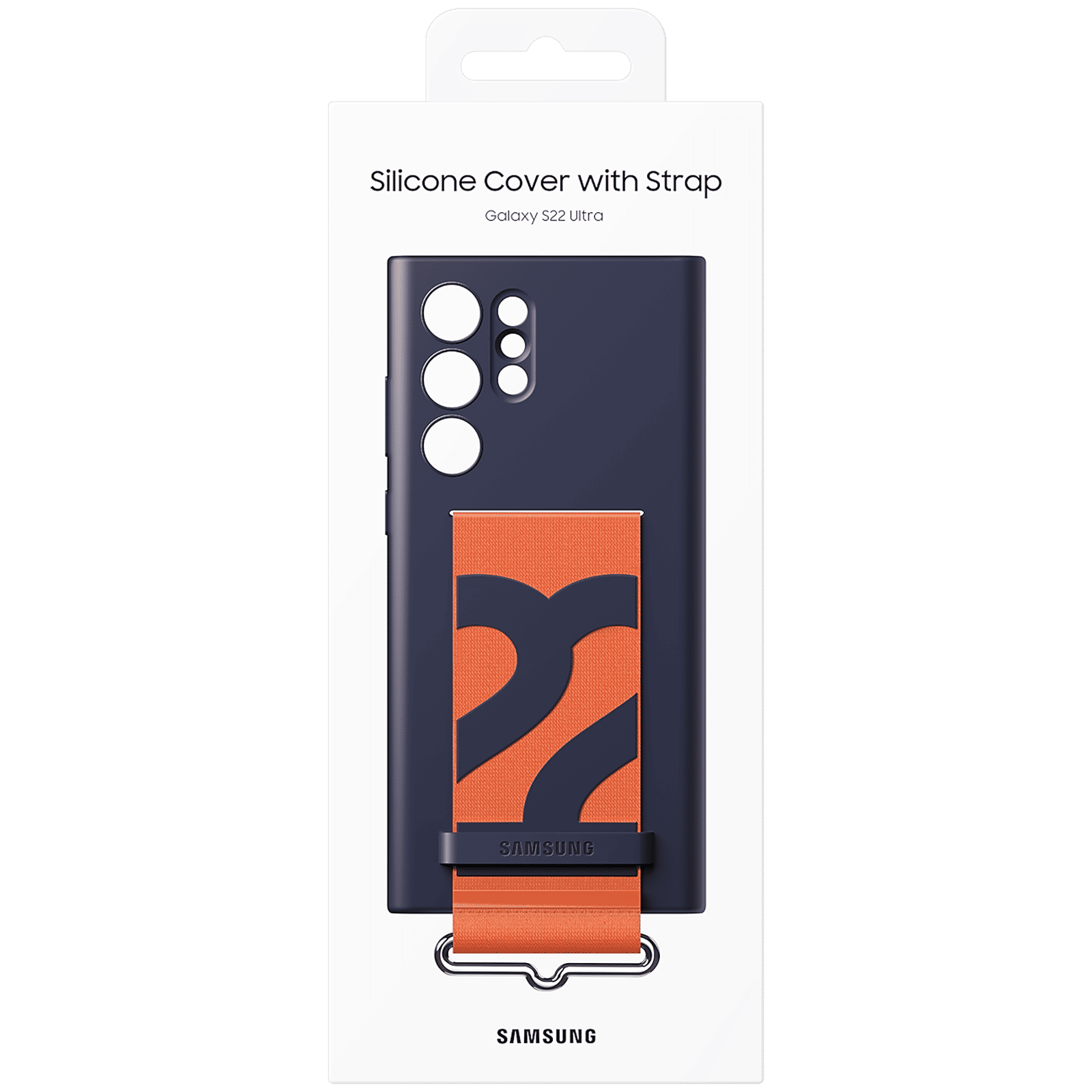 SAMSUNG Silicone Hybrid Cover for SAMSUNG Galaxy S22 Ultra 5G (Detachable Strap, Navy)_9