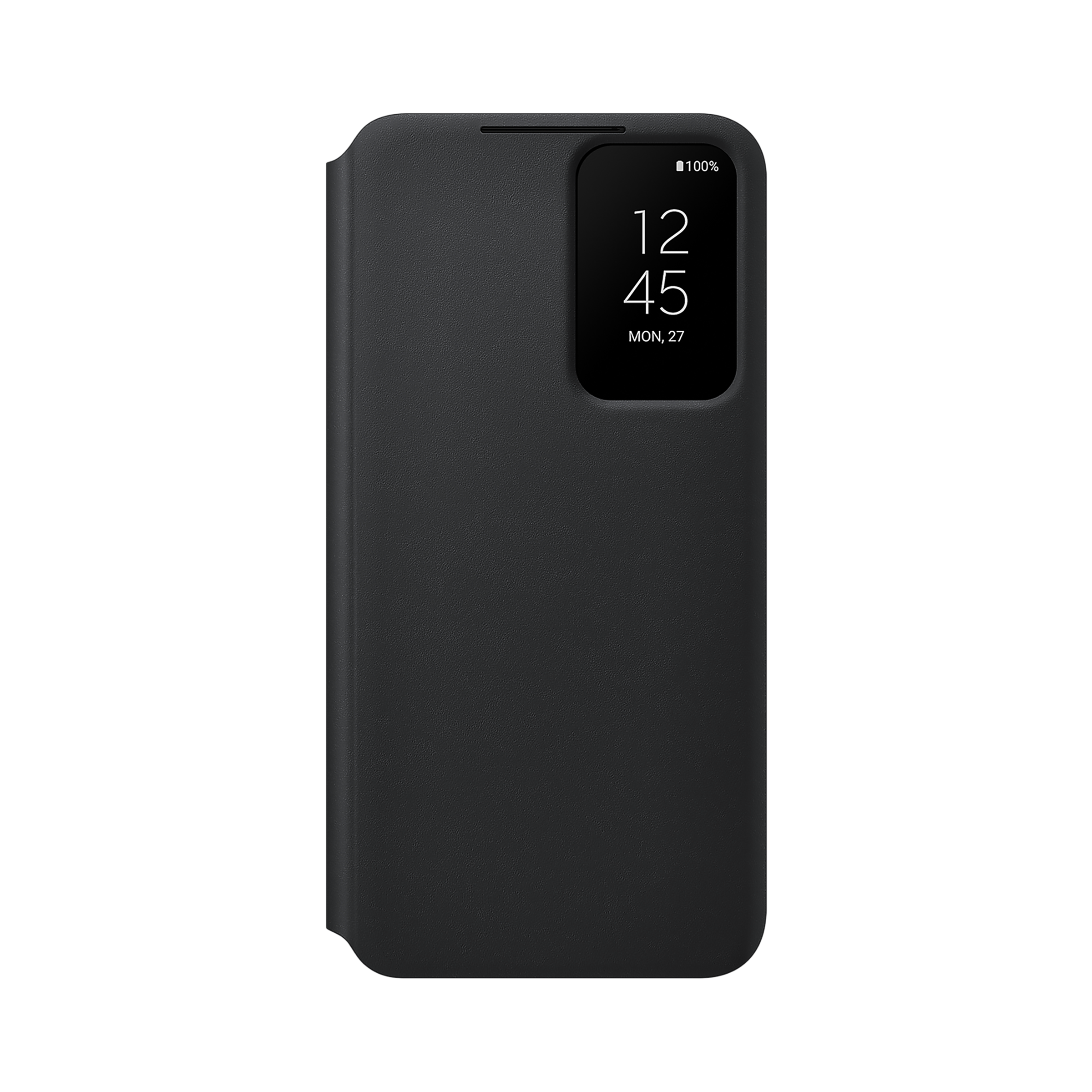 SAMSUNG Smart Clear View Polycarbonate & Polyurethane Flip Cover for SAMSUNG Galaxy S22 5G (Anti-Microbial, Black)_1
