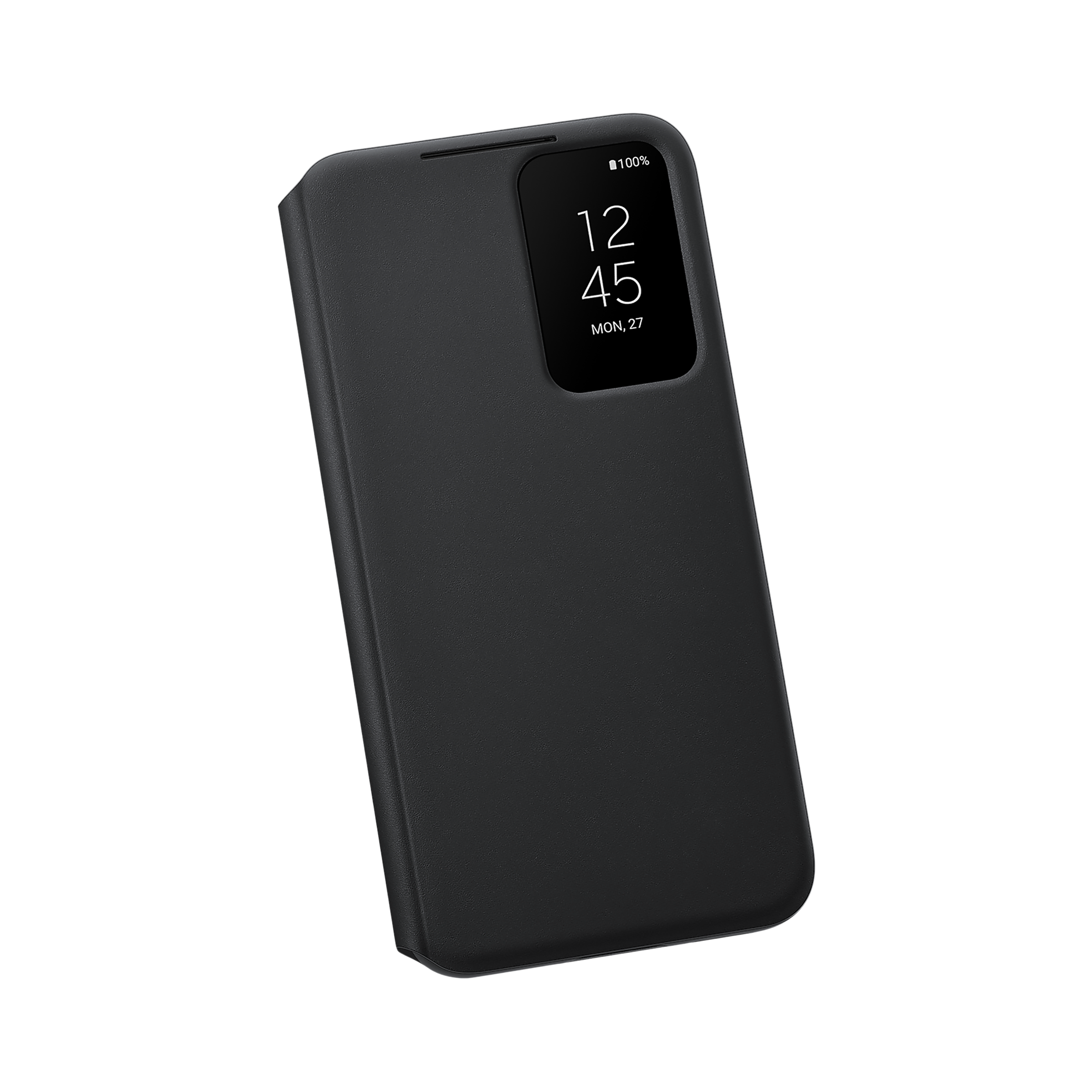 SAMSUNG Smart Clear View Polycarbonate & Polyurethane Flip Cover for SAMSUNG Galaxy S22 5G (Anti-Microbial, Black)_6