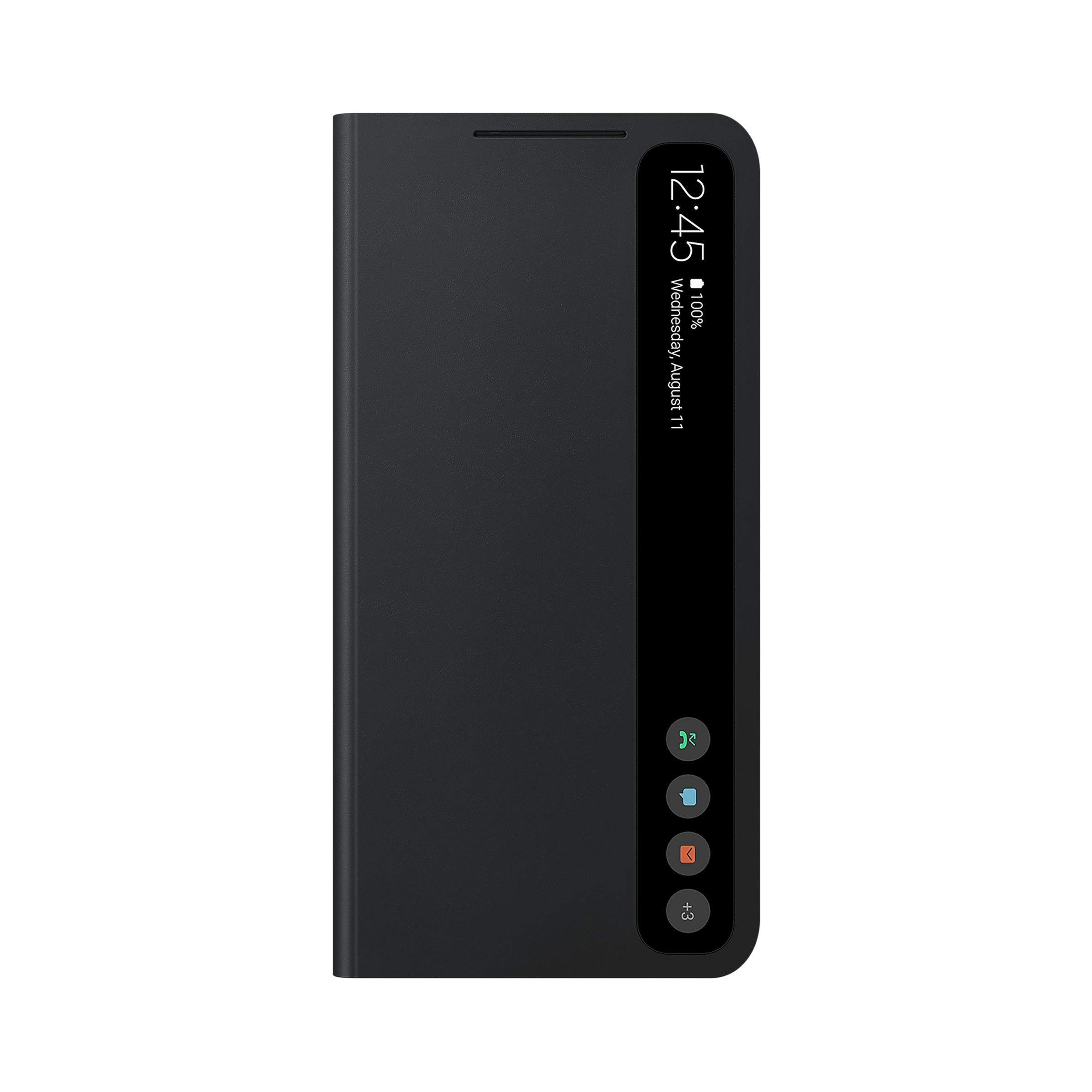 SAMSUNG Smart Clear View Polycarbonate Flip Cover for SAMSUNG Galaxy S21 FE 5G (Protection Against Microbial, Black)_1