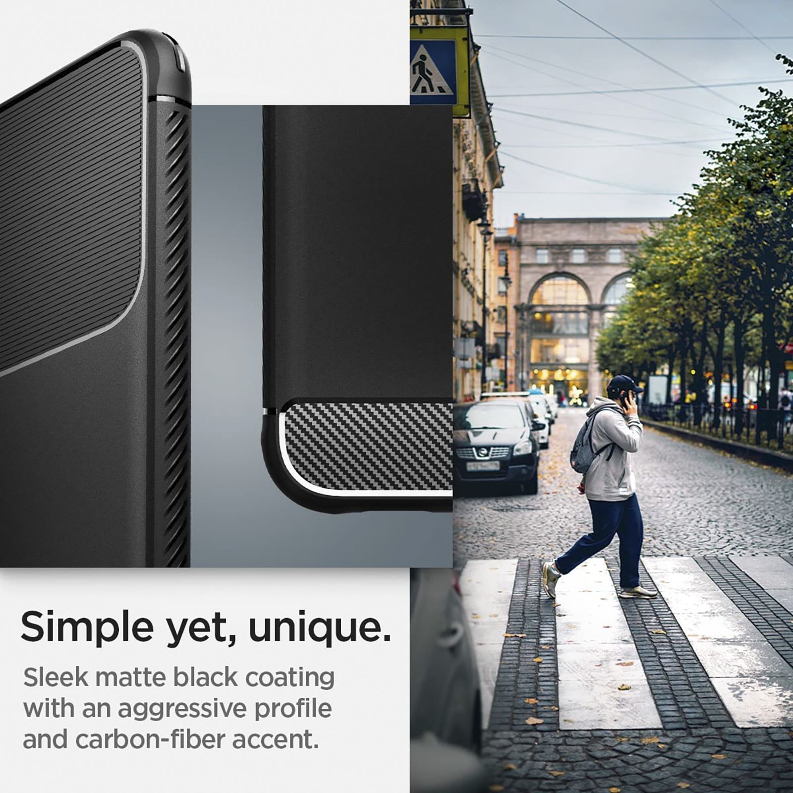 Spigen Rugged Armor TPU Back Cover for SAMSUNG Galaxy S22 5G (Supports Wireless Charging, Matte Black)_7