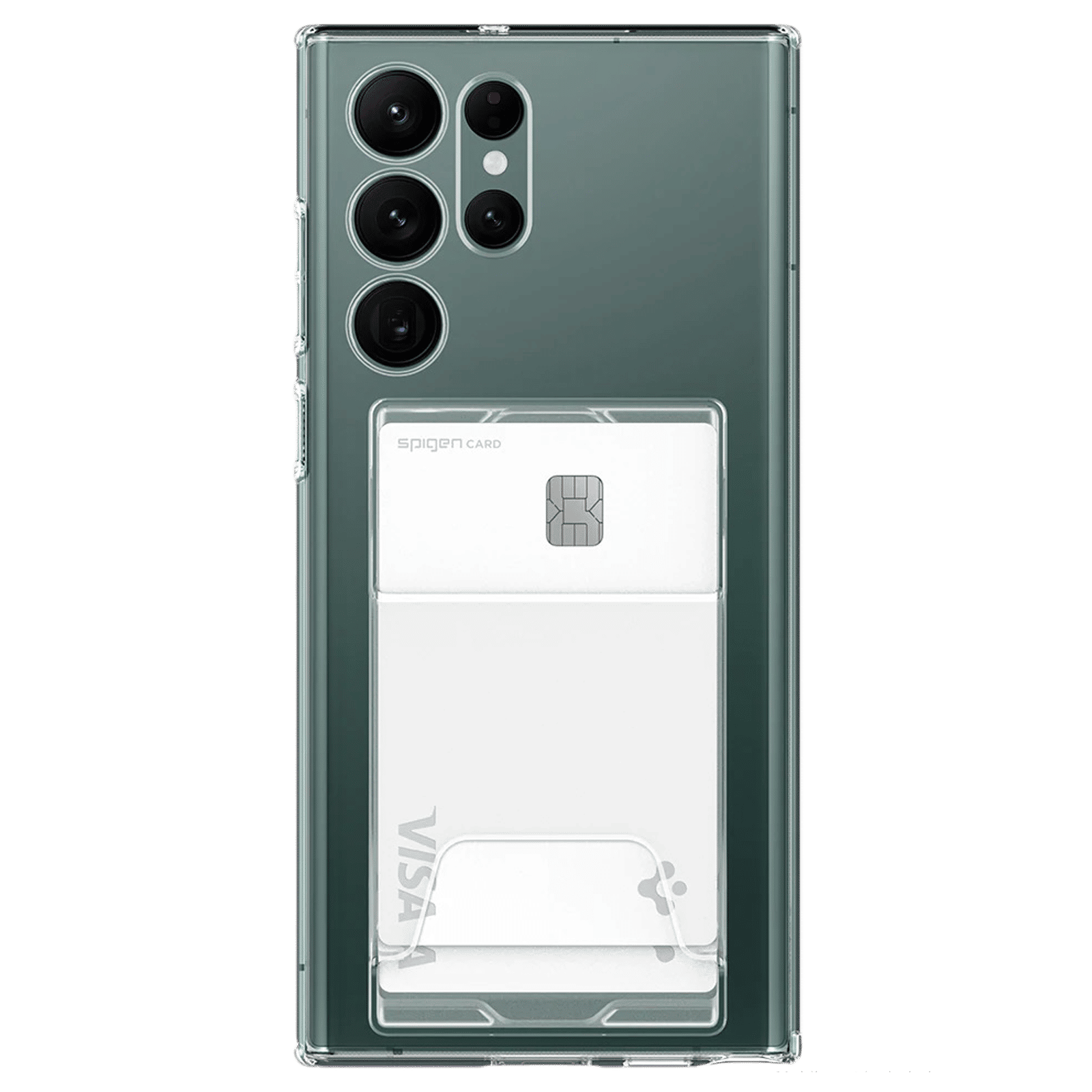 Spigen Crystal Slot Dual Soft TPU Back Cover for SAMSUNG Galaxy S22 Ultra 5G (Air Cushion Technology, Crystal Clear)_1