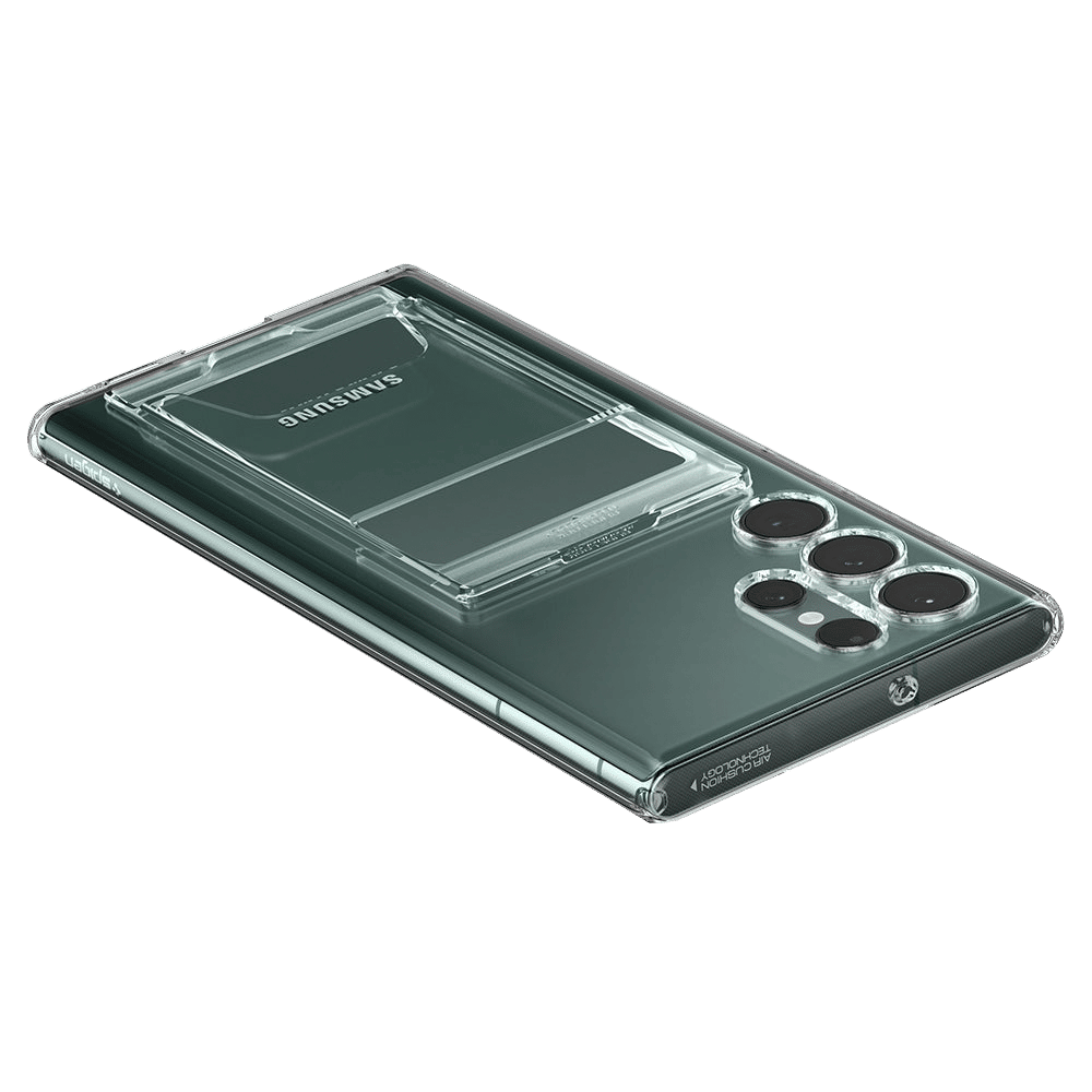 Spigen Crystal Slot Dual Soft TPU Back Cover for SAMSUNG Galaxy S22 Ultra 5G (Air Cushion Technology, Crystal Clear)_7