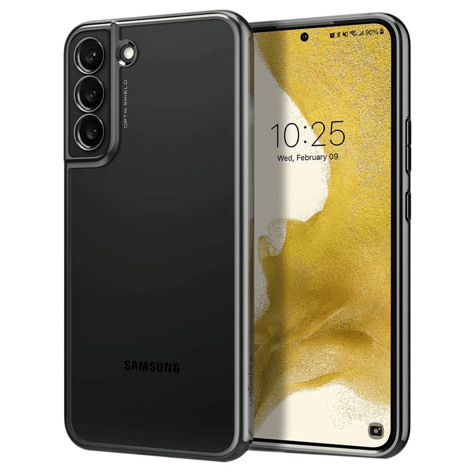 Spigen Optik Crystal Soft TPU Back Cover for SAMSUNG Galaxy S22+ 5G (Tactile Buttons, Chrome Gray)_1