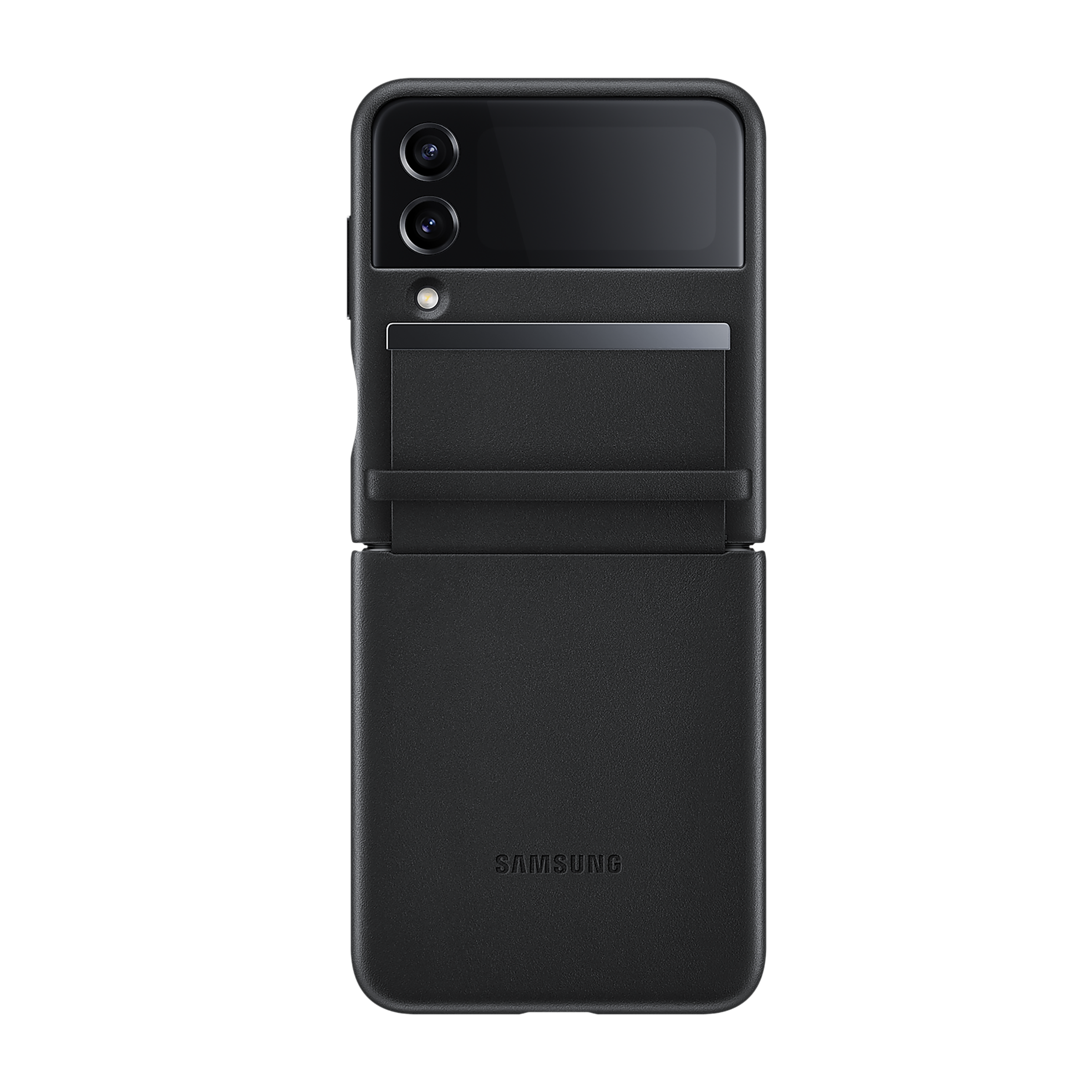 SAMSUNG Flap Soft Leather Back Cover for SAMSUNG Galaxy Z Flip4 (Snug Fit, Black)_1