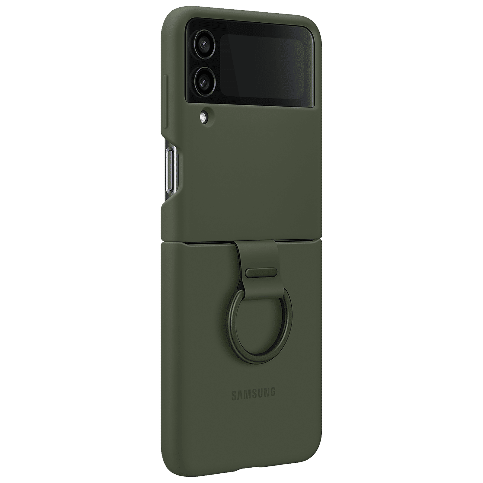 SAMSUNG Soft Silicone Back Cover for SAMSUNG Galaxy Z Flip4 (With Backside Ring, Khaki) SAMSUNG Soft Silicone Back Cover for SAMSUNG Galaxy Z Flip4 (With Backside Ring, Khaki)_1