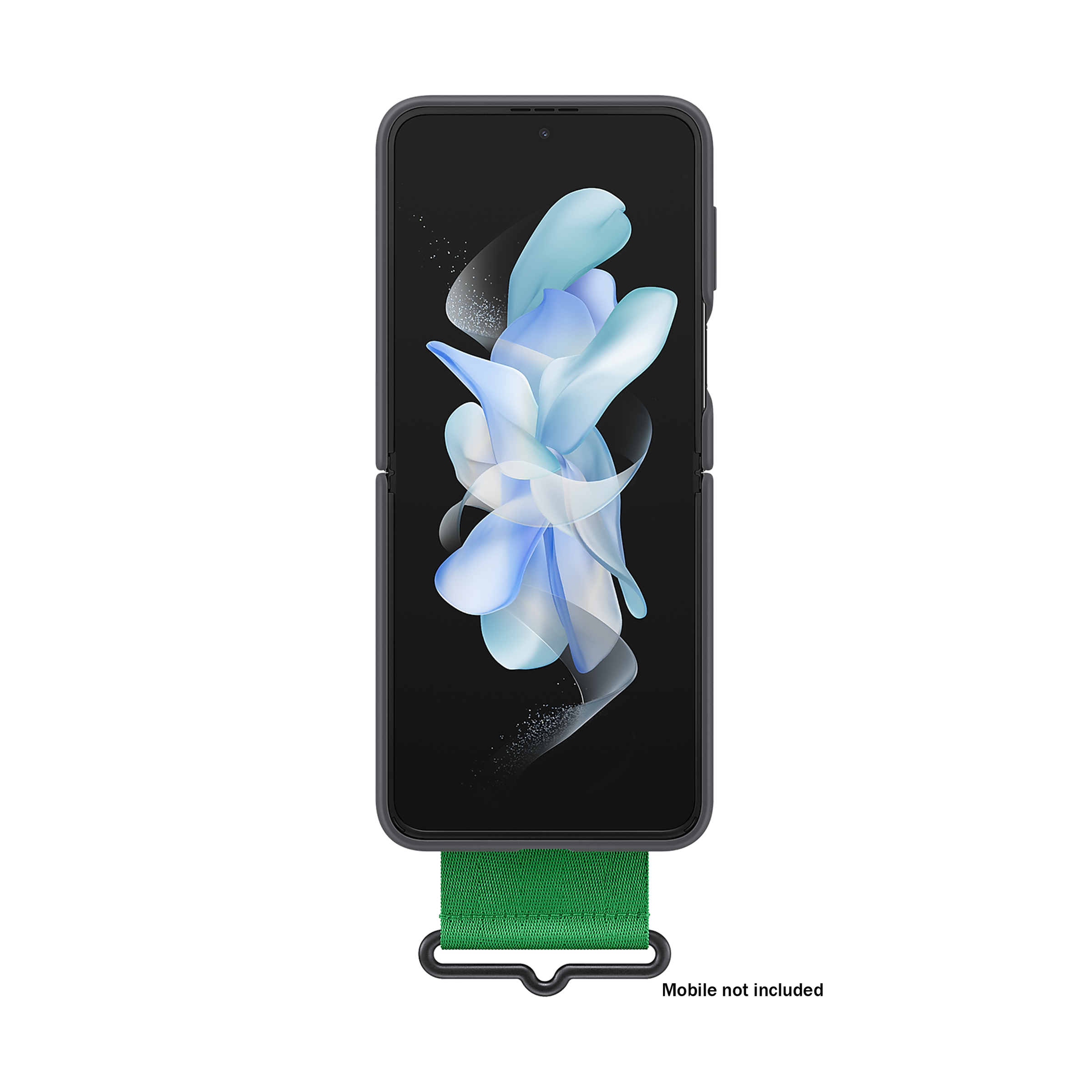 SAMSUNG Soft Silicone Back Cover for SAMSUNG Galaxy Z Flip4 (Carrying with Strap, Black)_8
