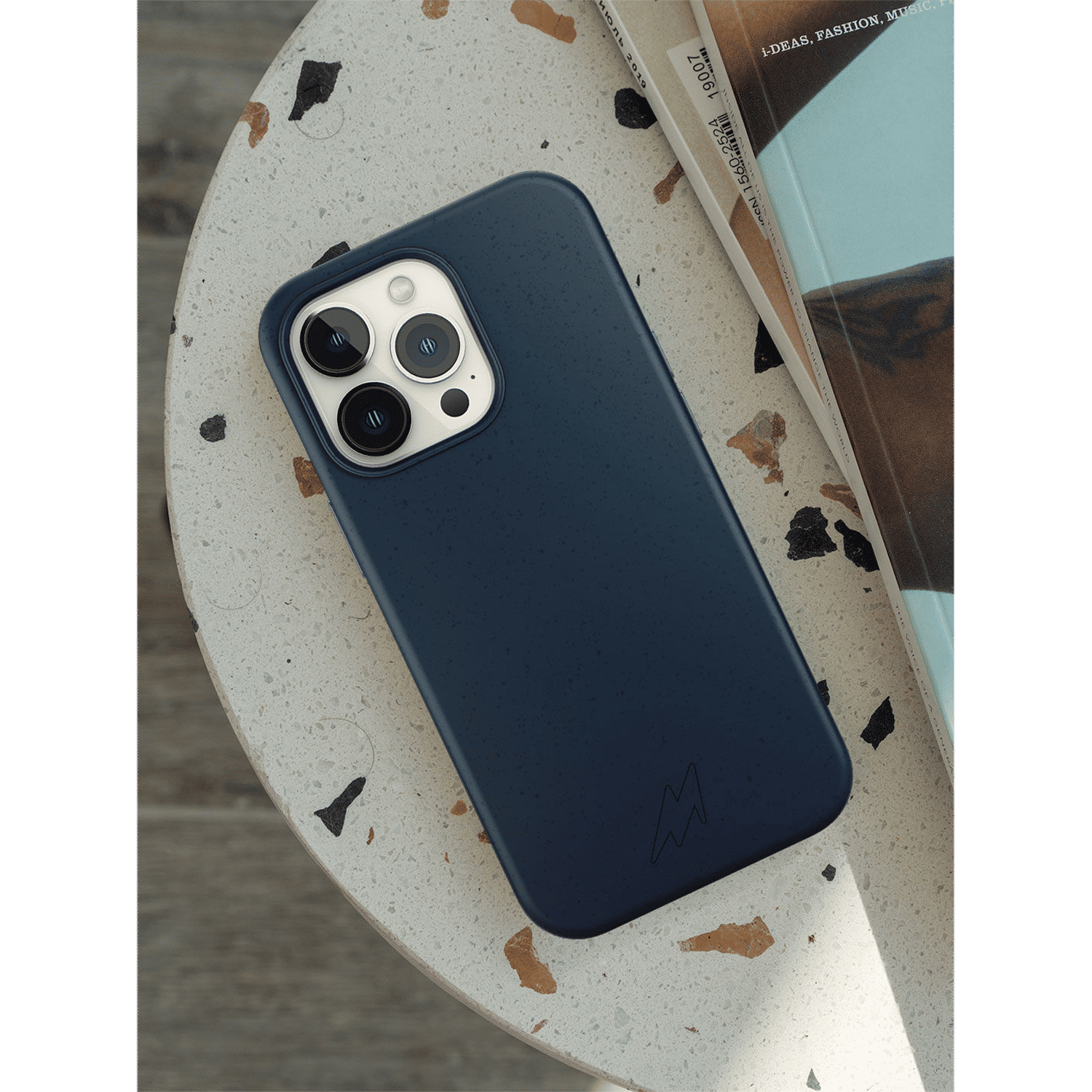 Macmerise Eco-ver Soft Bamboo & Starch Based Material Back Cover for Apple iPhone 14 Pro Max (Supports Wireless Charging, Aegean Blue)_4