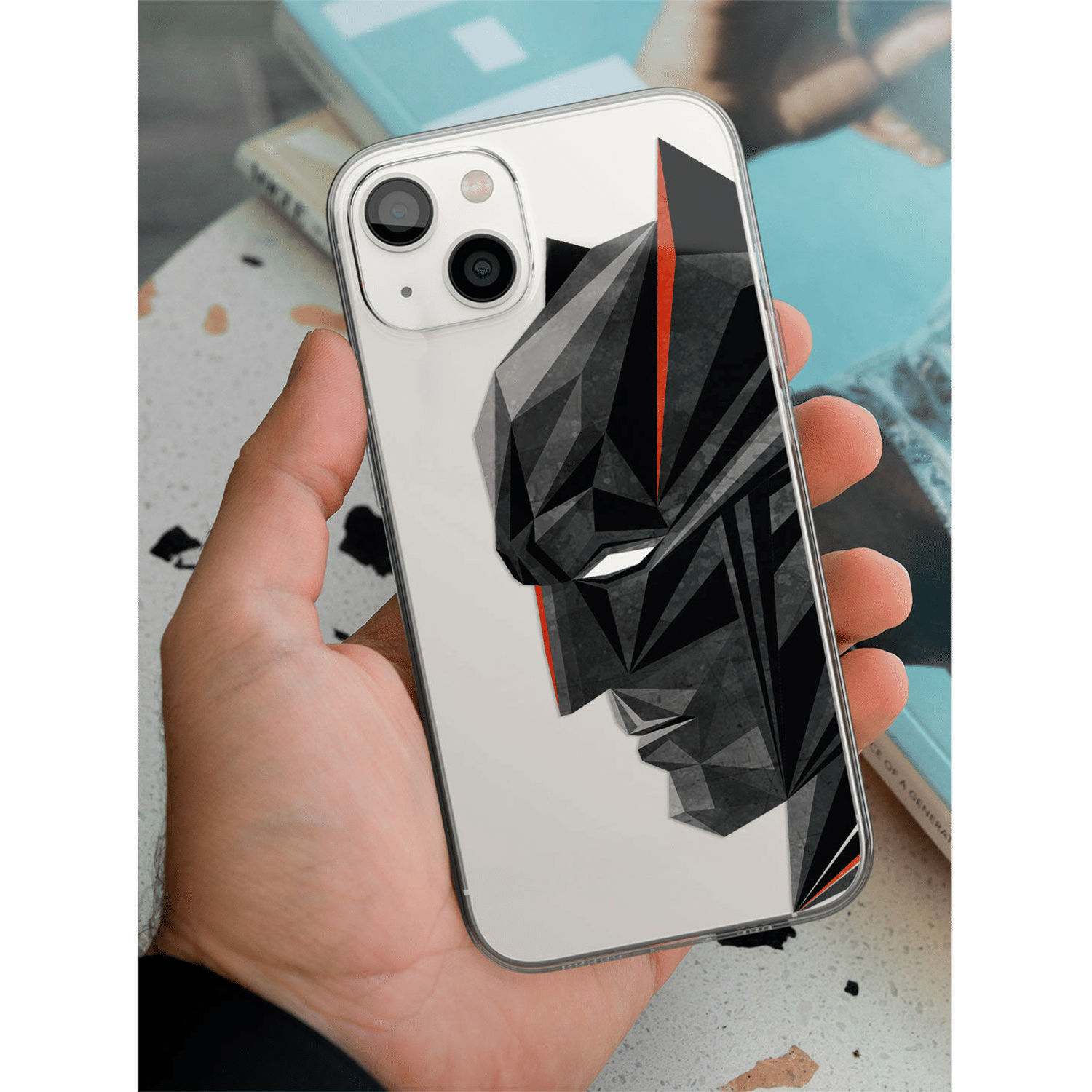 Macmerise Batman Geometric Liquid Silicone Back Cover for Apple iPhone 14 Plus (Supports Wireless Charging, Multi Color)_4