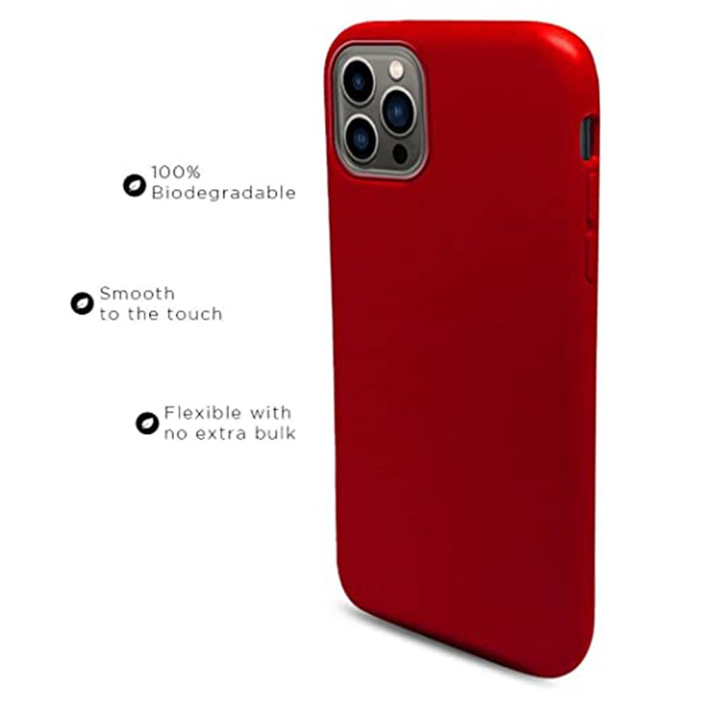Macmerise Eco-ver Soft Bamboo & Starch Based Material Back Cover for Apple iPhone 14 Pro Max (Supports Wireless Charging, Crimson Red)_4