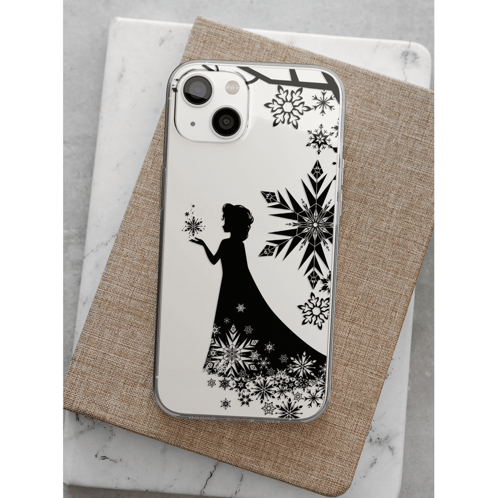 Macmerise Elsa Silhouette Silicone Back Cover for Apple iPhone 14 (Supports Wireless Charging, Clear Black) Macmerise Elsa Silhouette Silicone Back Cover for Apple iPhone 14 (Supports Wireless Charging, Clear Black)_5