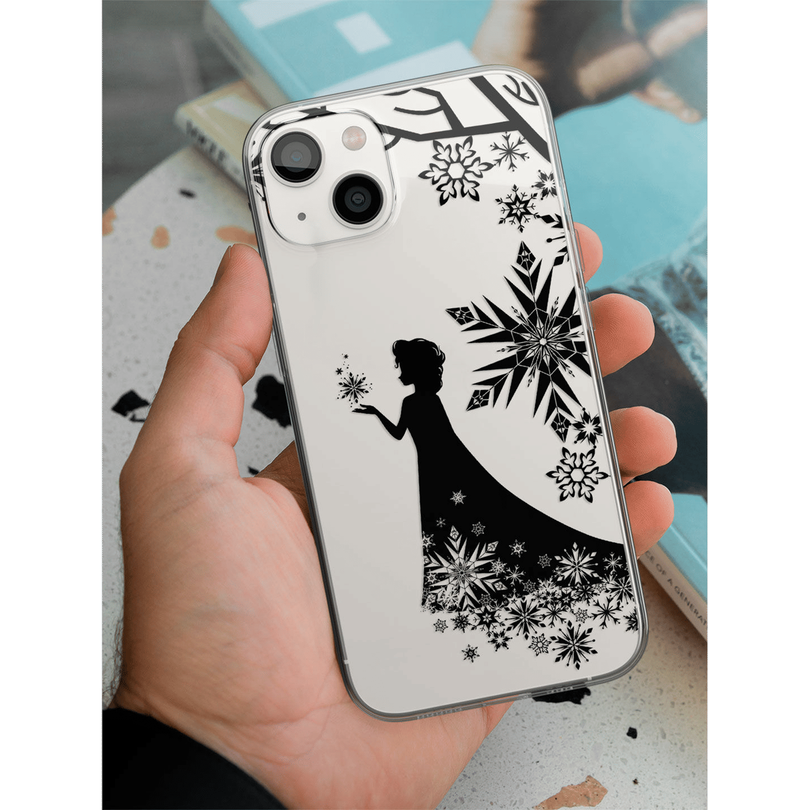 Macmerise Elsa Silhouette Silicone Back Cover for Apple iPhone 14 (Supports Wireless Charging, Clear Black) Macmerise Elsa Silhouette Silicone Back Cover for Apple iPhone 14 (Supports Wireless Charging, Clear Black)_6
