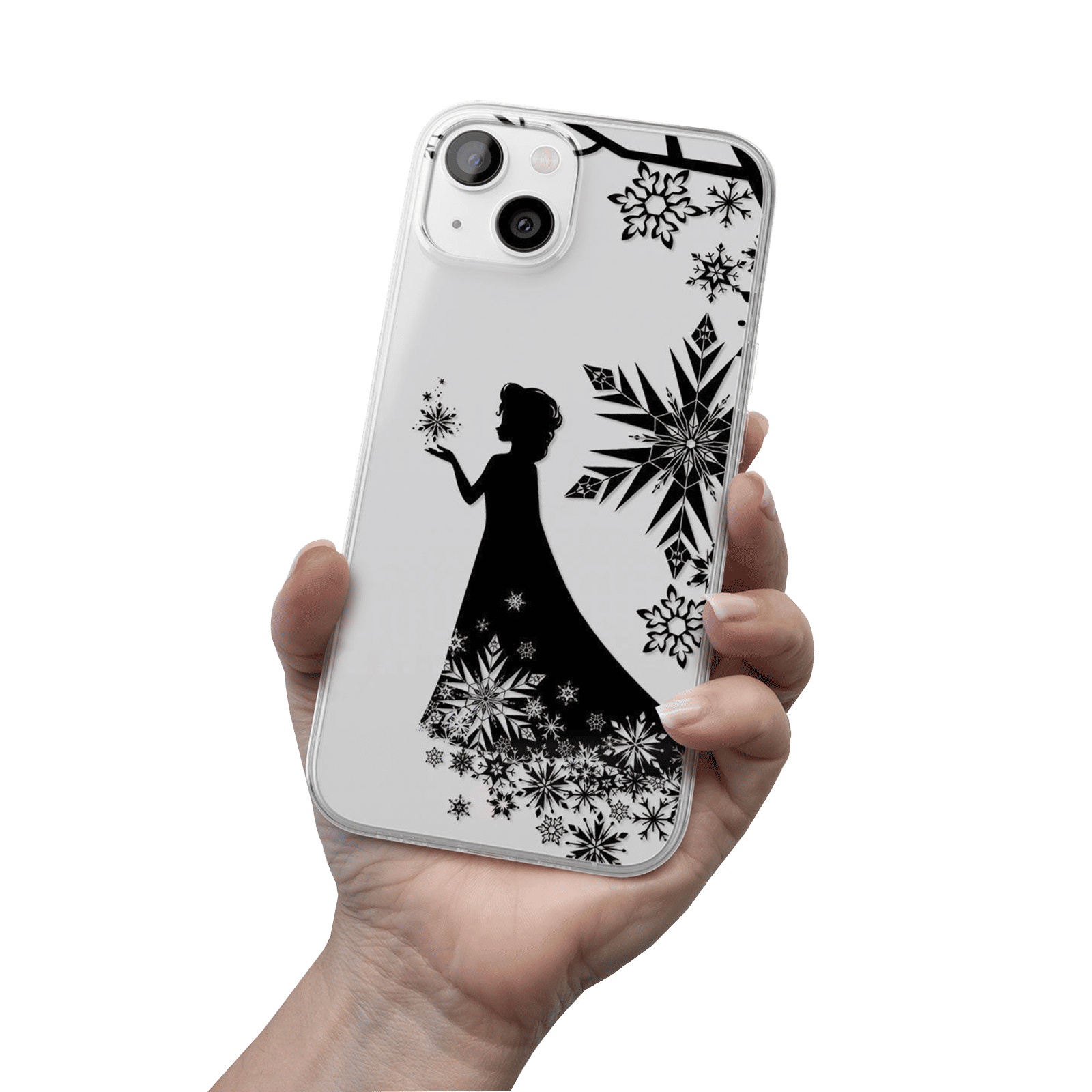 Macmerise Elsa Silhouette Silicone Back Cover for Apple iPhone 14 (Supports Wireless Charging, Clear Black) Macmerise Elsa Silhouette Silicone Back Cover for Apple iPhone 14 (Supports Wireless Charging, Clear Black)_7