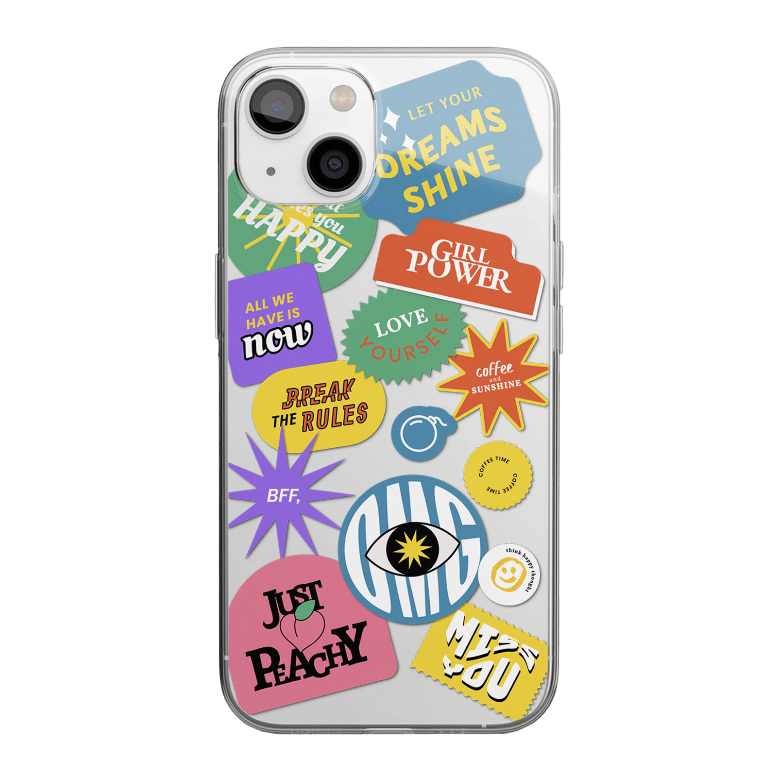 Macmerise SK Sassy Girl Silicone Back Cover for Apple iPhone 14 (Supports Wireless Charging, Multi Color)_3