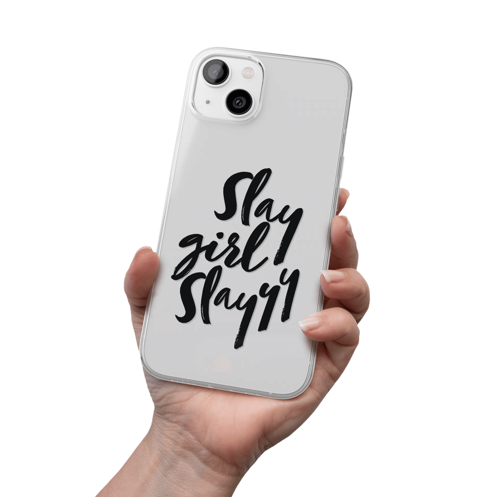 Macmerise Slay Girl Slay Silicone Back Cover for Apple iPhone 14 Plus (Supports Wireless Charging, Clear)_7