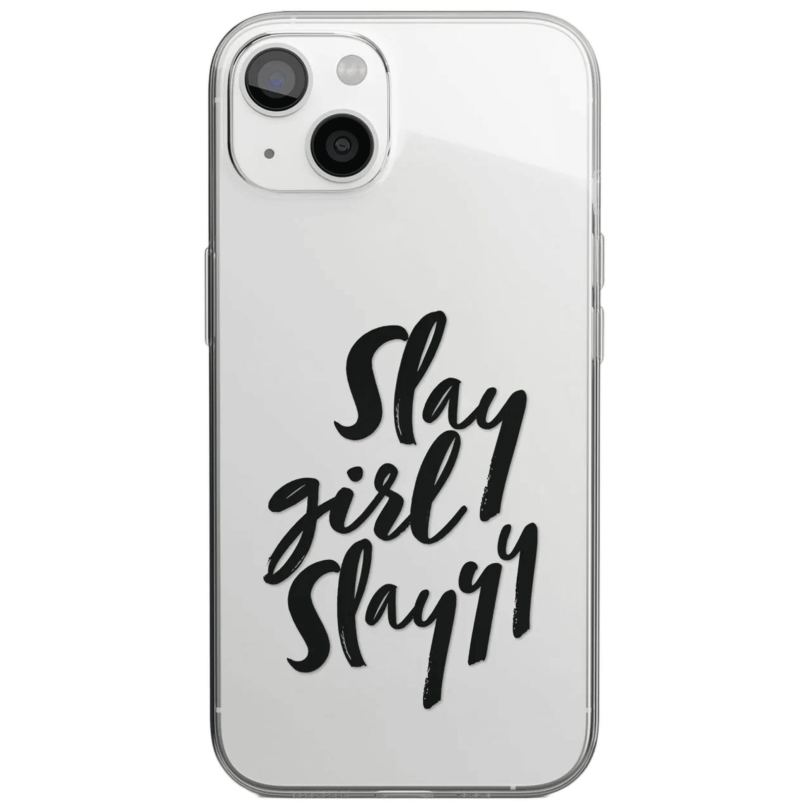 Macmerise Slay Girl Slay Silicone Back Cover for Apple iPhone 14 (Supports Wireless Charging, Clear)_3