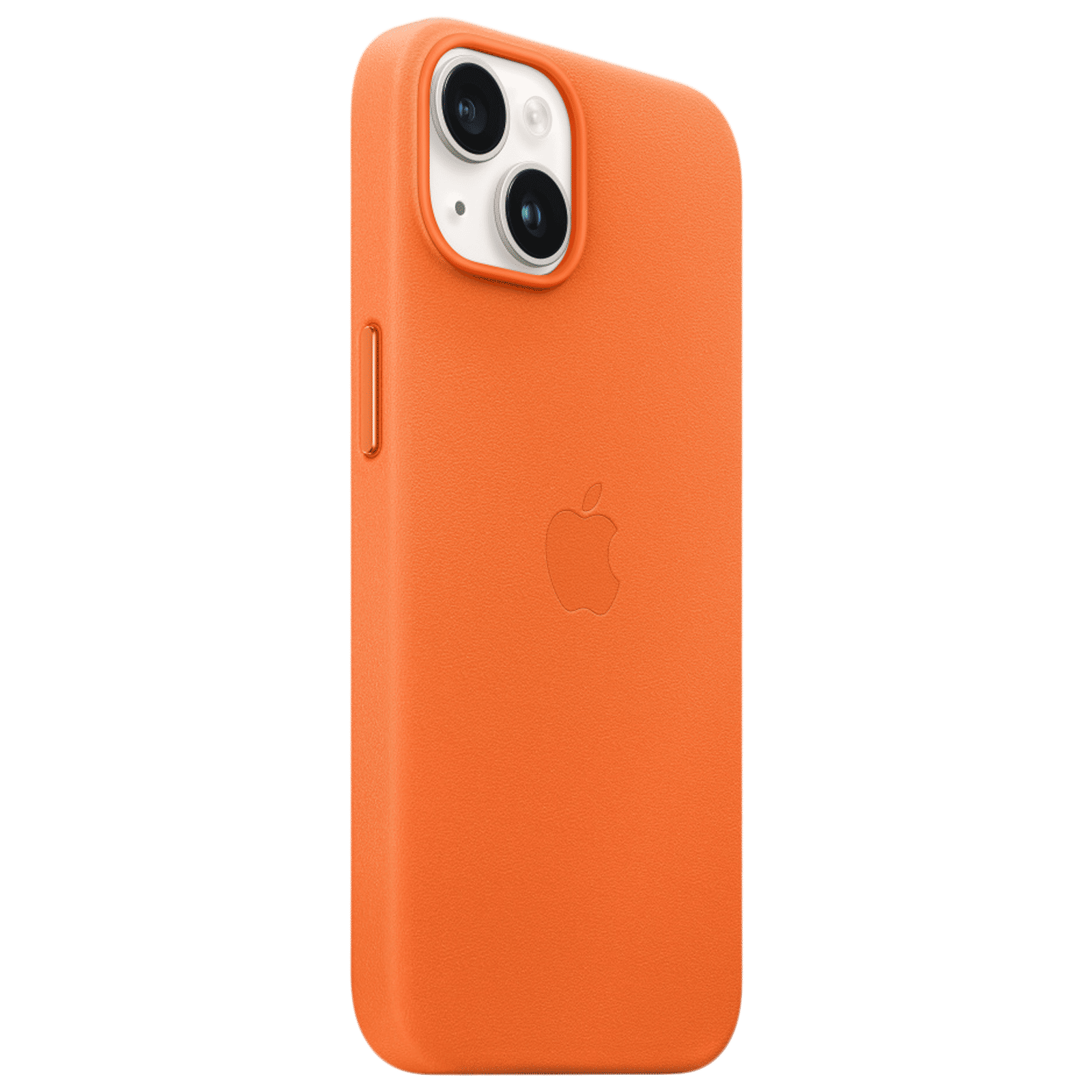 Apple Soft Leather Back Cover for Apple iPhone 14 Plus (MagSafe Charging Support, Orange)_2