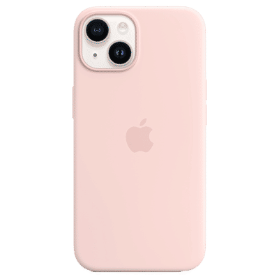 Apple Soft Silicone Back Cover for Apple iPhone 14 (MagSafe Charging Support, Chalk Pink)