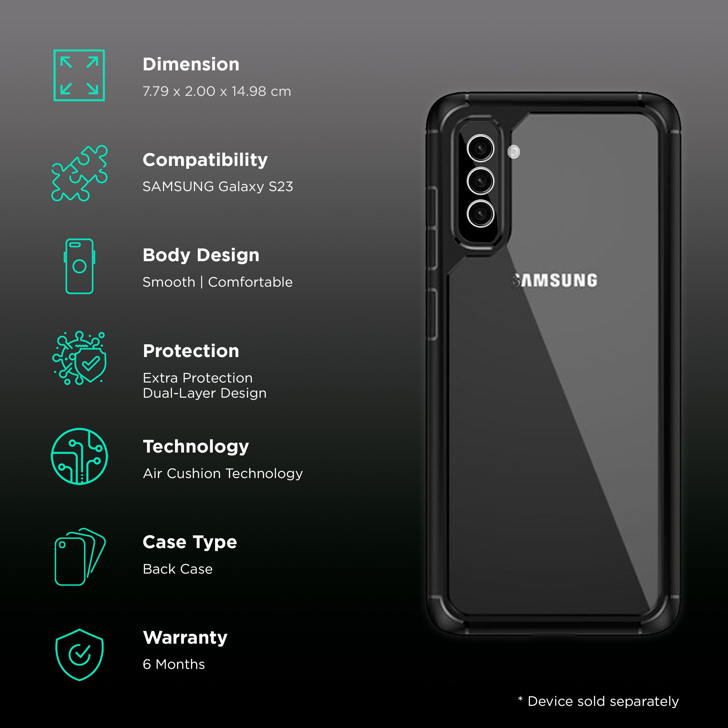 in base Geo Armor Back Case For Galaxy S23 (Air Cushion Technology, Black)_2