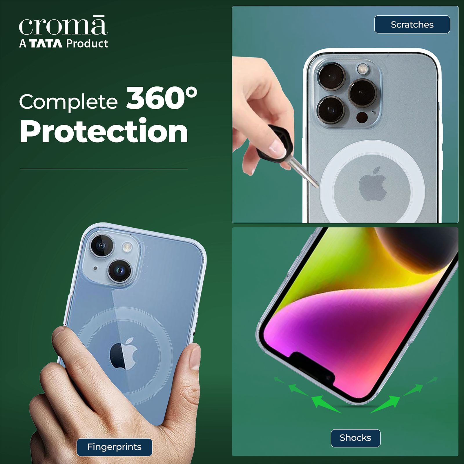 Croma Soft Back Case for Apple iPhone 14 (Apple Compatible, Transparent) Croma Soft Back Case for Apple iPhone 14 (Apple Compatible, Transparent)_10