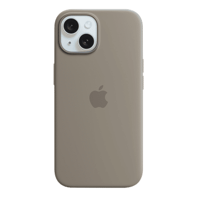 Apple Soft Silicone Back Cover for Apple iPhone 15 (MagSafe Charging Support, Clay)