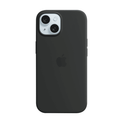 Apple Soft Silicone Back Cover for Apple iPhone 15 (MagSafe Charging Support, Black)