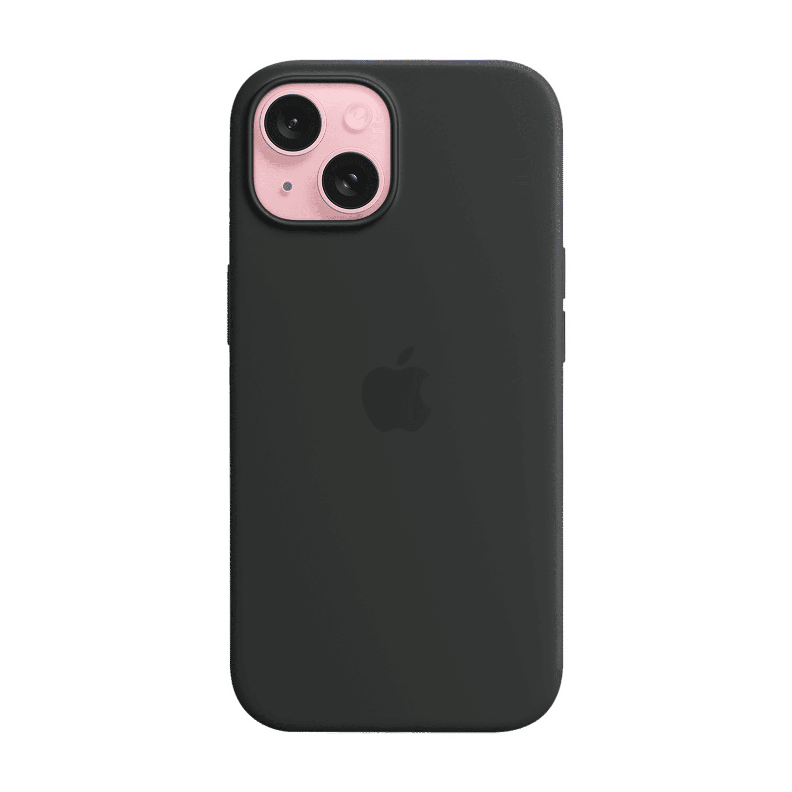 Apple Soft Silicone Back Cover for Apple iPhone 15 (MagSafe Charging Support, Black)_2