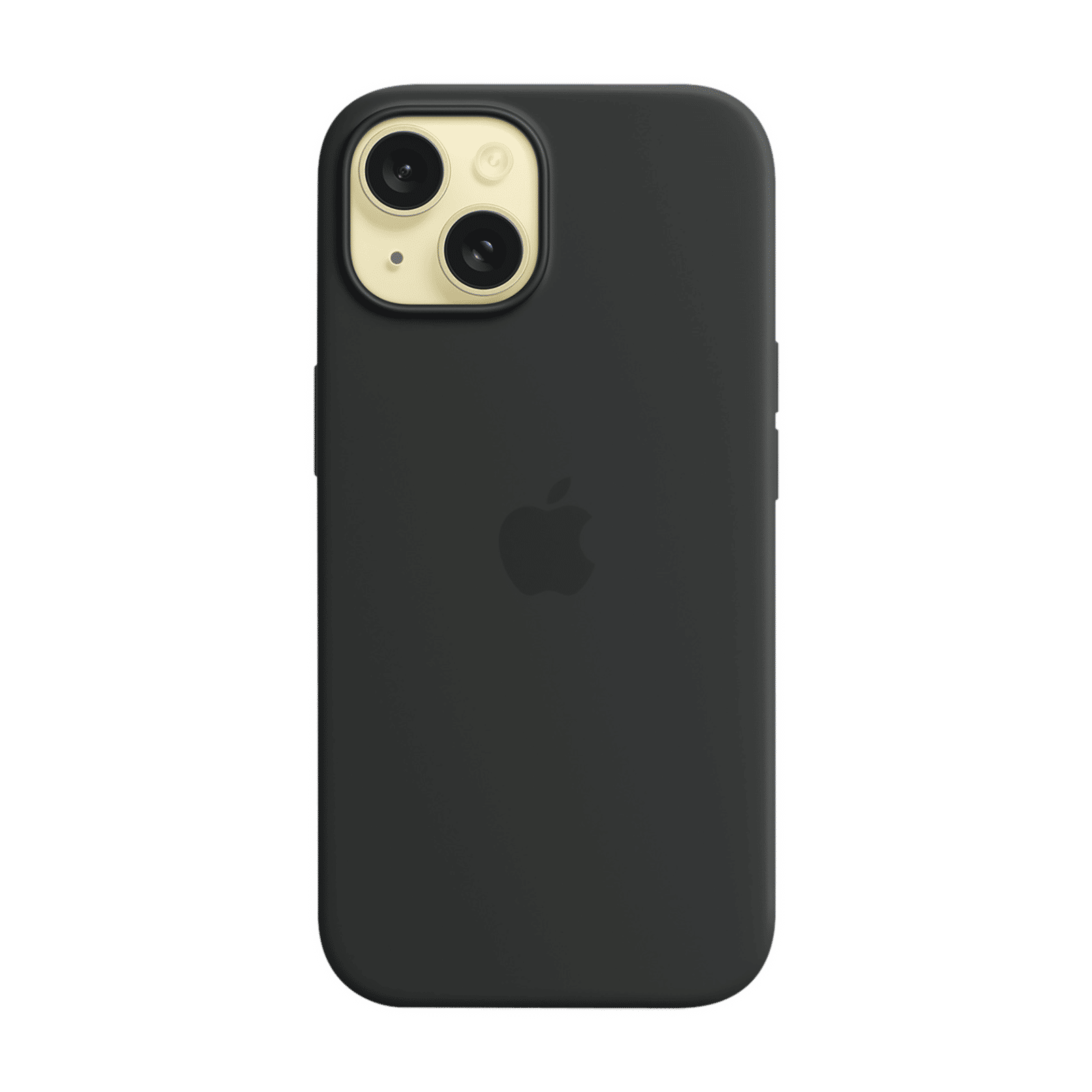 Apple Soft Silicone Back Cover for Apple iPhone 15 (MagSafe Charging Support, Black)_3