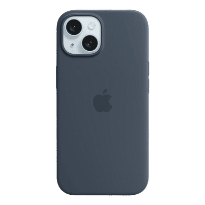 Apple Soft Silicone Back Cover for Apple iPhone 15 (MagSafe Charging Support, Storm Blue)