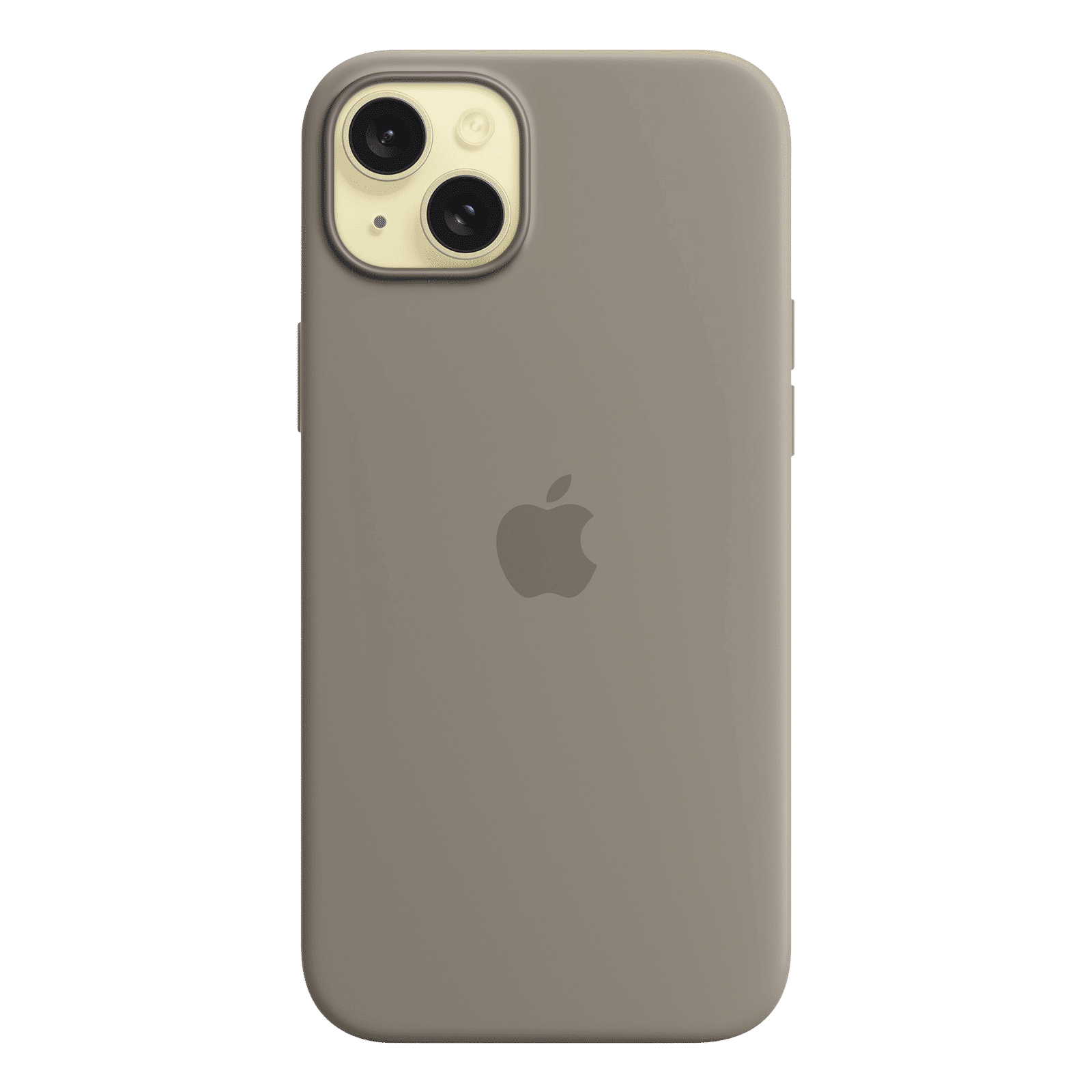 Apple Soft Silicone Back Cover for Apple iPhone 15 Plus (Supports Wireless Charging, Clay)_3