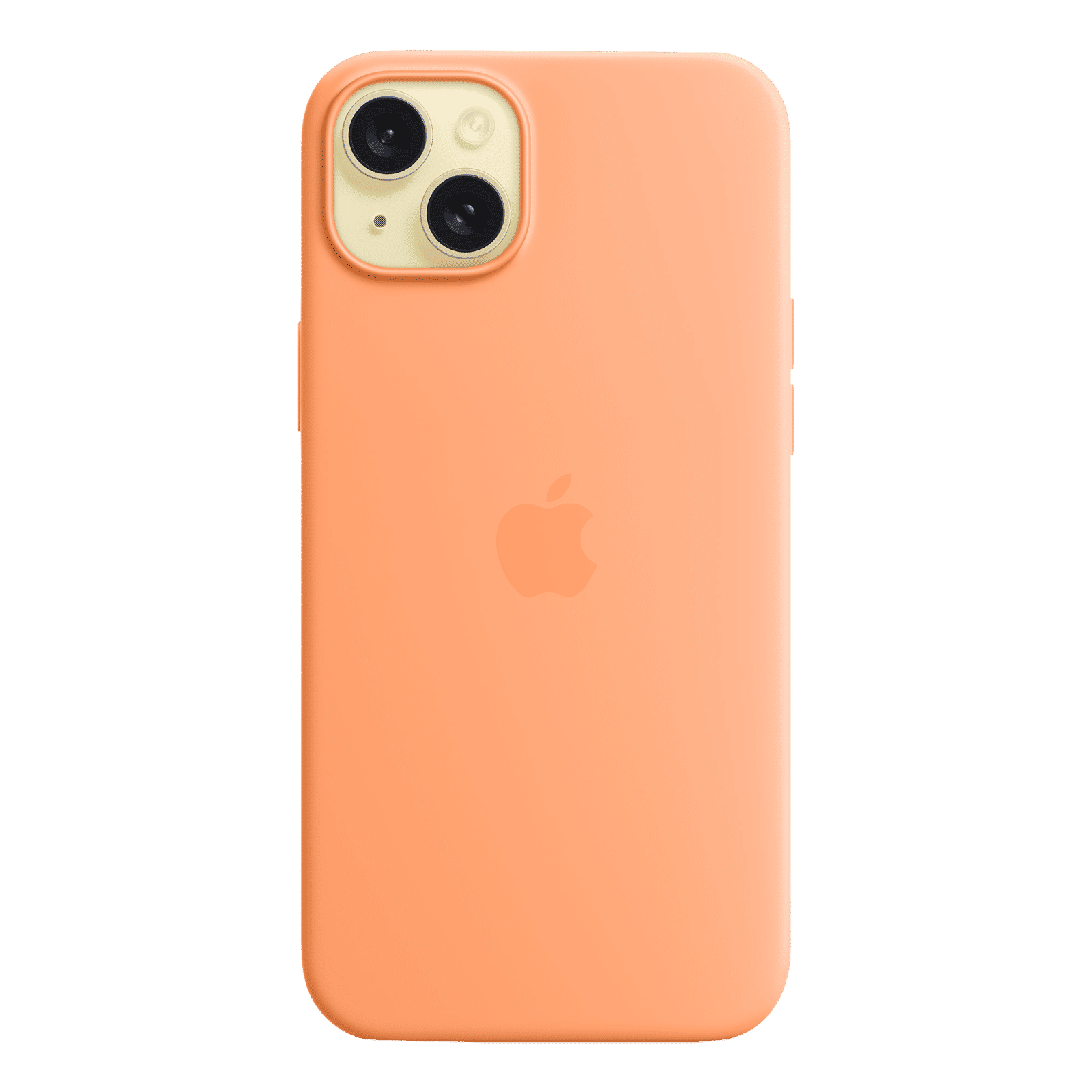 Apple Soft Silicone Back Cover for Apple iPhone 15 Plus (MagSafe Charging Support, Orange Sorbet)_3
