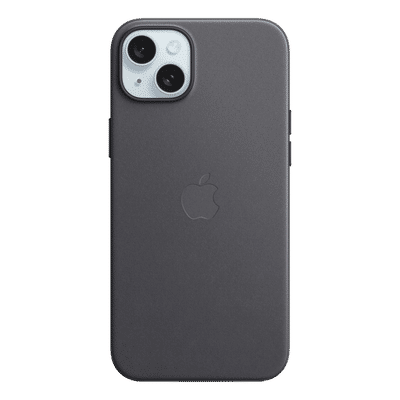 Apple Soft FineWoven Back Cover for Apple iPhone 15 Plus (MagSafe Charging Support, Black)