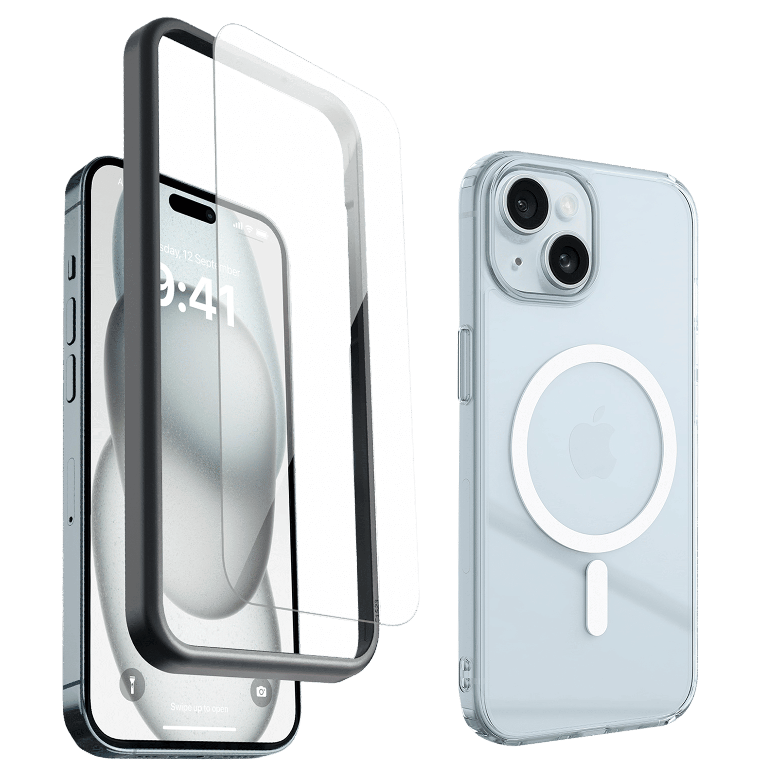 Dr. Vaku 2IN1 Defense Tempered Glass & Back Case Combo for iPhone 15 Plus (Anti-Scratch Design, Clear) Dr. Vaku 2IN1 Defense Tempered Glass & Back Case Combo for iPhone 15 Plus (Anti-Scratch Design, Clear)_1