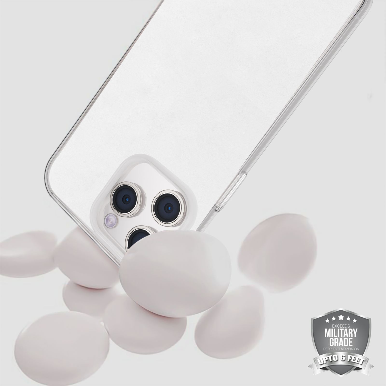 GRIPP Ice Frost Hard TPU & Polycarbonate Back Cover for Apple iPhone 15 Pro Max (Anti Bacterial Technology, Clear)_4