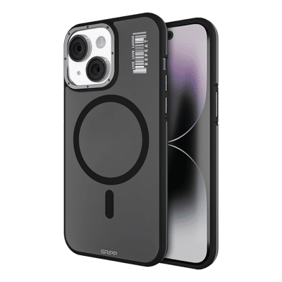 GRIPP Rubon Silicon Back Cover for Apple iPhone 15 (MagSafe Compatible, Black)