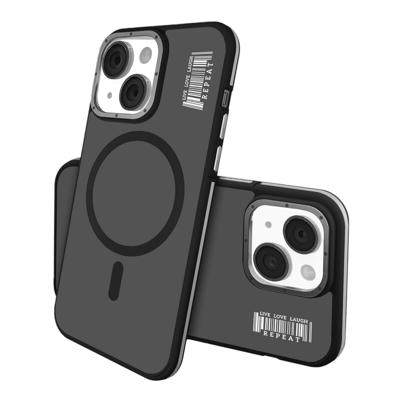 GRIPP Rubon Silicon Back Cover for Apple iPhone 15 (MagSafe Compatible, Black)_2