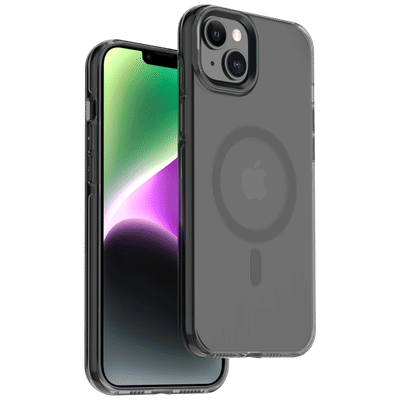Muvtech Crystal Pro Snap Hard Polycarbonate & Thermoplastic Polyurethane Back Case for Apple iPhone 15 (Supports Wireless Charging, Black)
