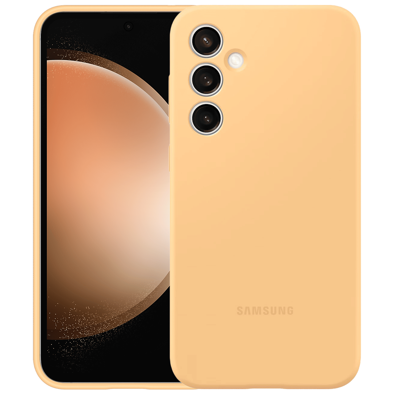SAMSUNG Soft Silicone Back Case for Galaxy S23 FE (Slim Design, Apricot)_1