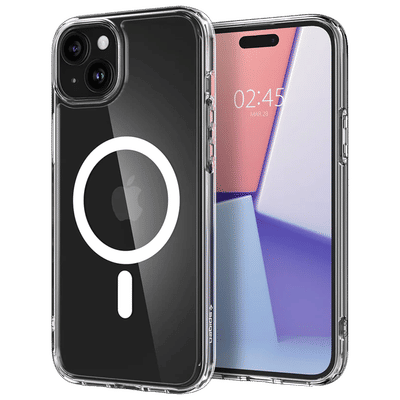 spigen Ultra Hybrid TPU and Polycarbonate Back Cover for Apple iPhone 15 (Supports Wireless Charging, White)