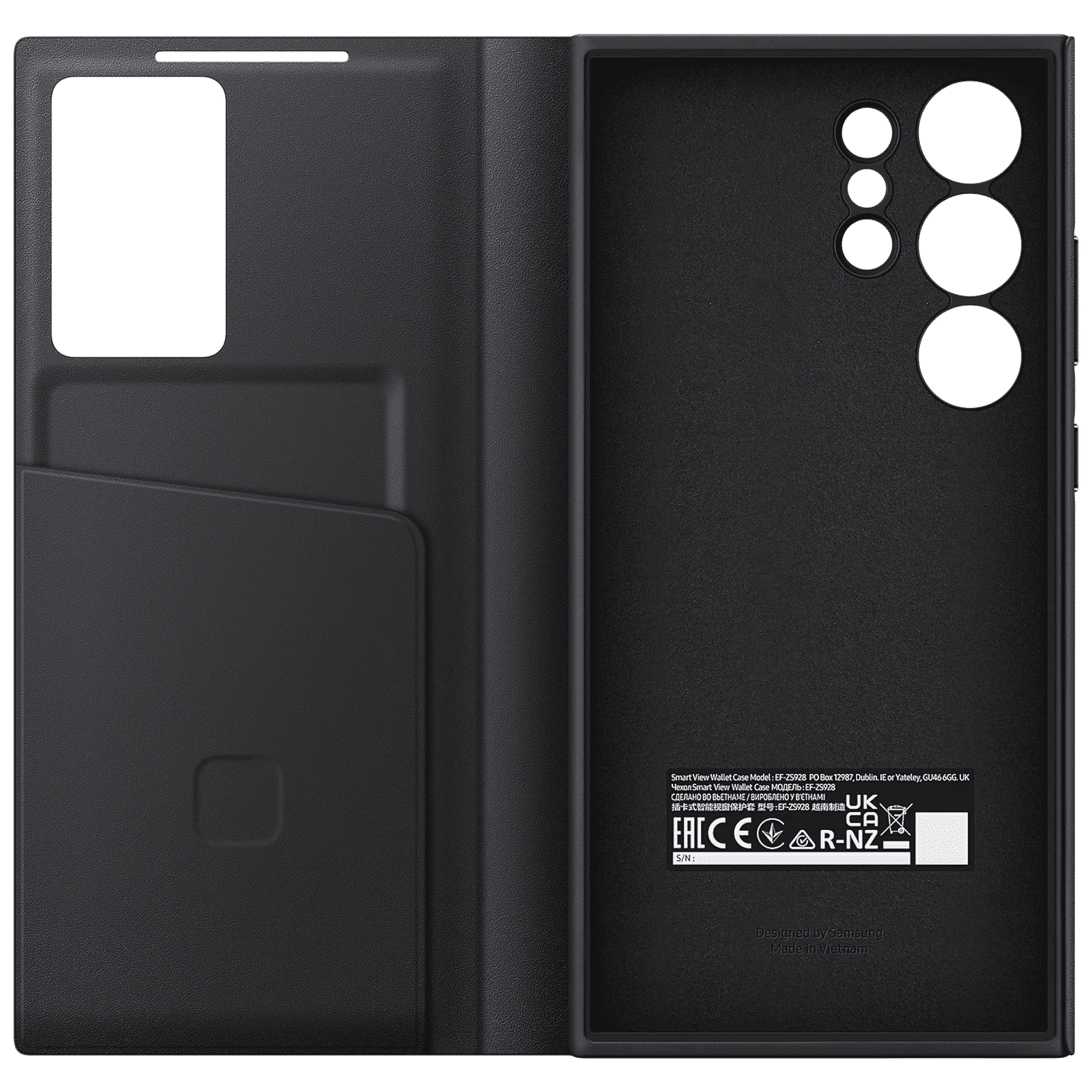 SAMSUNG Polyurethane Flip Cover for SAMSUNG Galaxy S24 Ultra (Handy Hidden Pocket, Black)_4