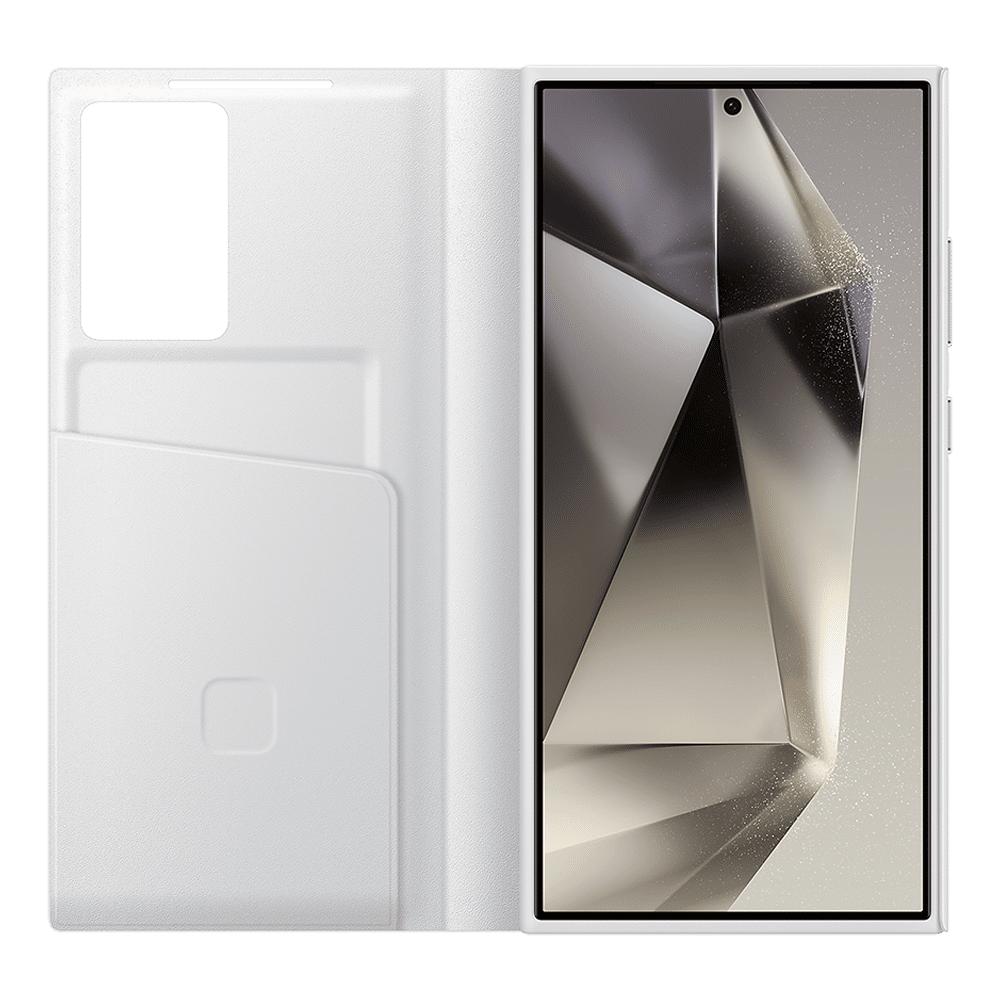 SAMSUNG Polyurethane Flip Cover for SAMSUNG Galaxy S24 Ultra (Handy Hidden Pocket, White)_5