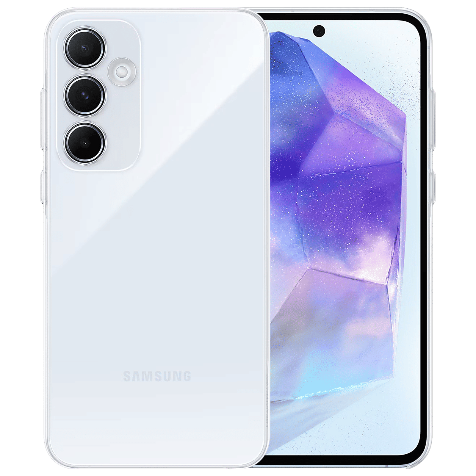 SAMSUNG Polycarbonate & Silicone Flip Cover for SAMSUNG Galaxy A55 5G (Crystal Clear Finish, Transparent) SAMSUNG Polycarbonate & Silicone Flip Cover for SAMSUNG Galaxy A55 5G (Crystal Clear Finish, Transparent)_1